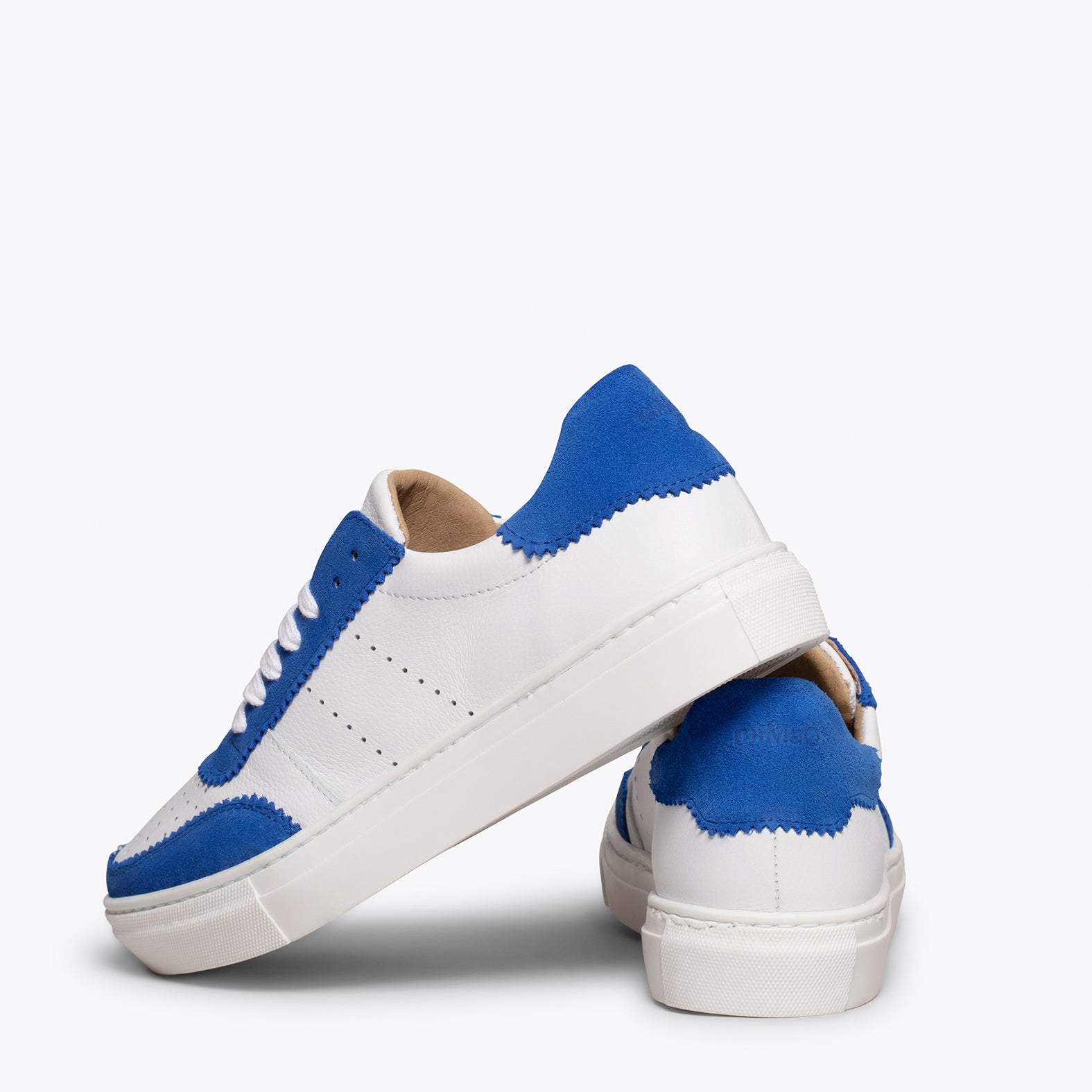ROLLER Zapatillas Blancas de mujer con festón AZUL