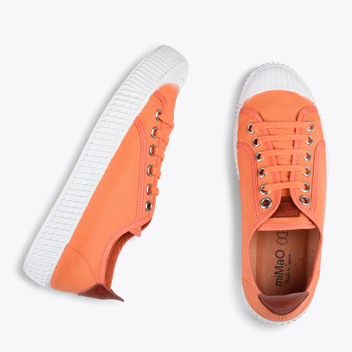 BAMBA – Zapatillas casuals de lona para mujer NARANJA