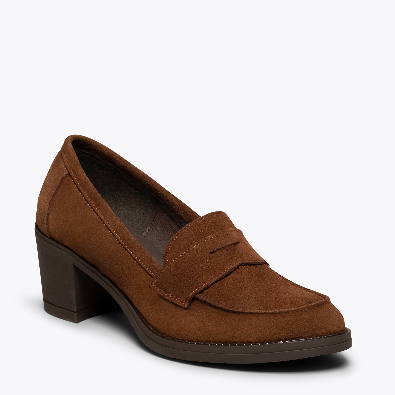 MOKKA – CAMEL mid heeled moccasin