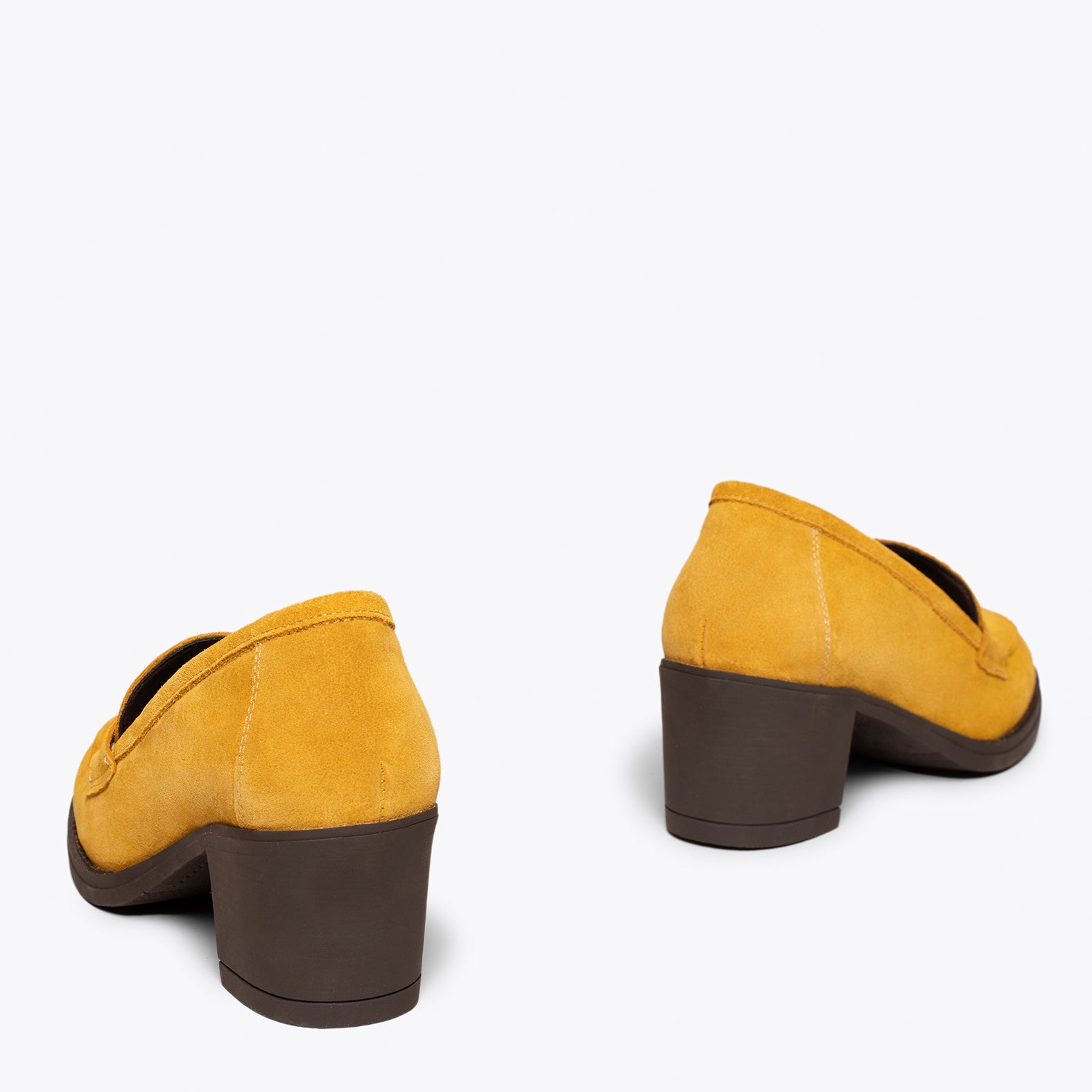 MOKKA – YELLOW mid heeled moccasin