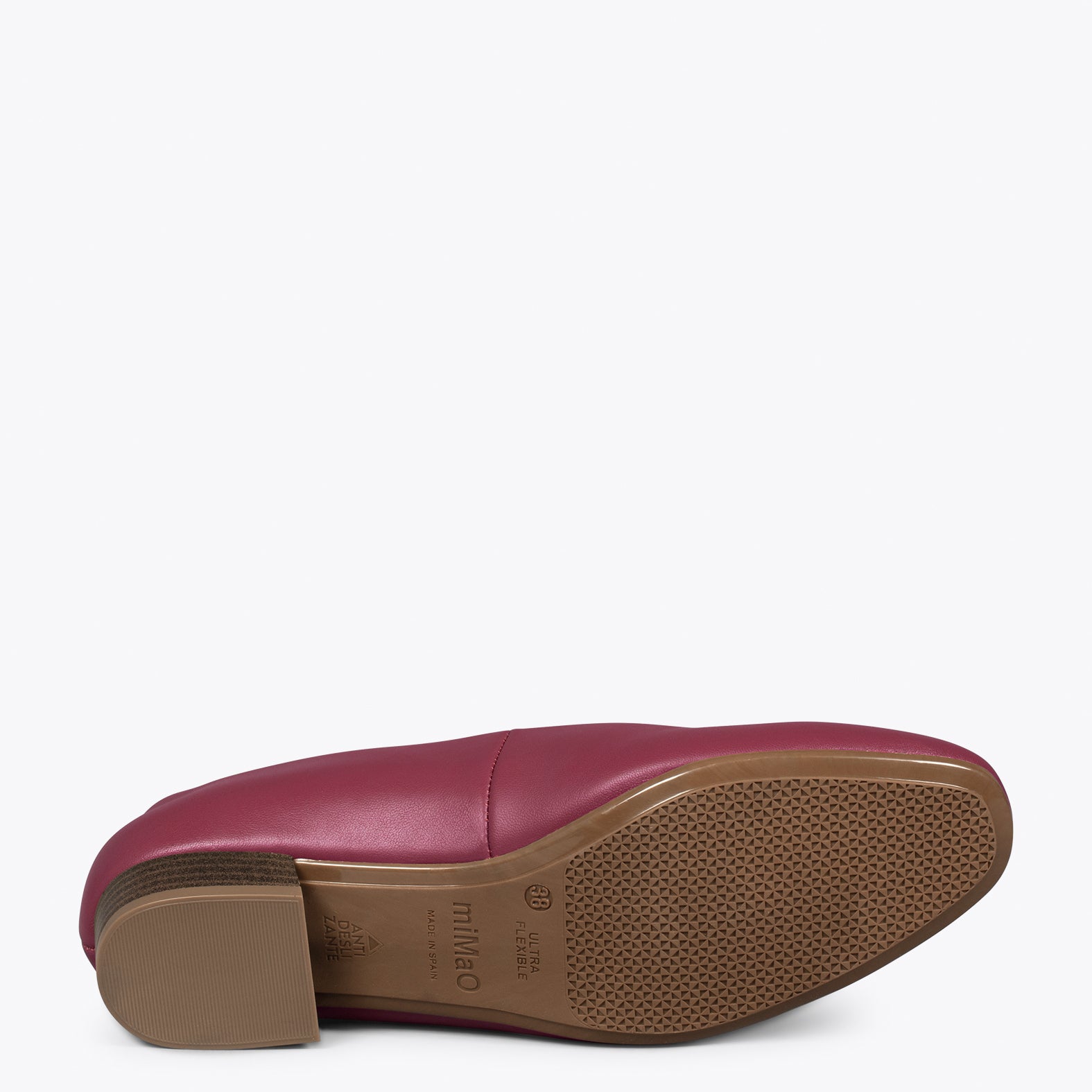 URBAN XS – Chaussures à talon bas en cuir nappa GRENAT