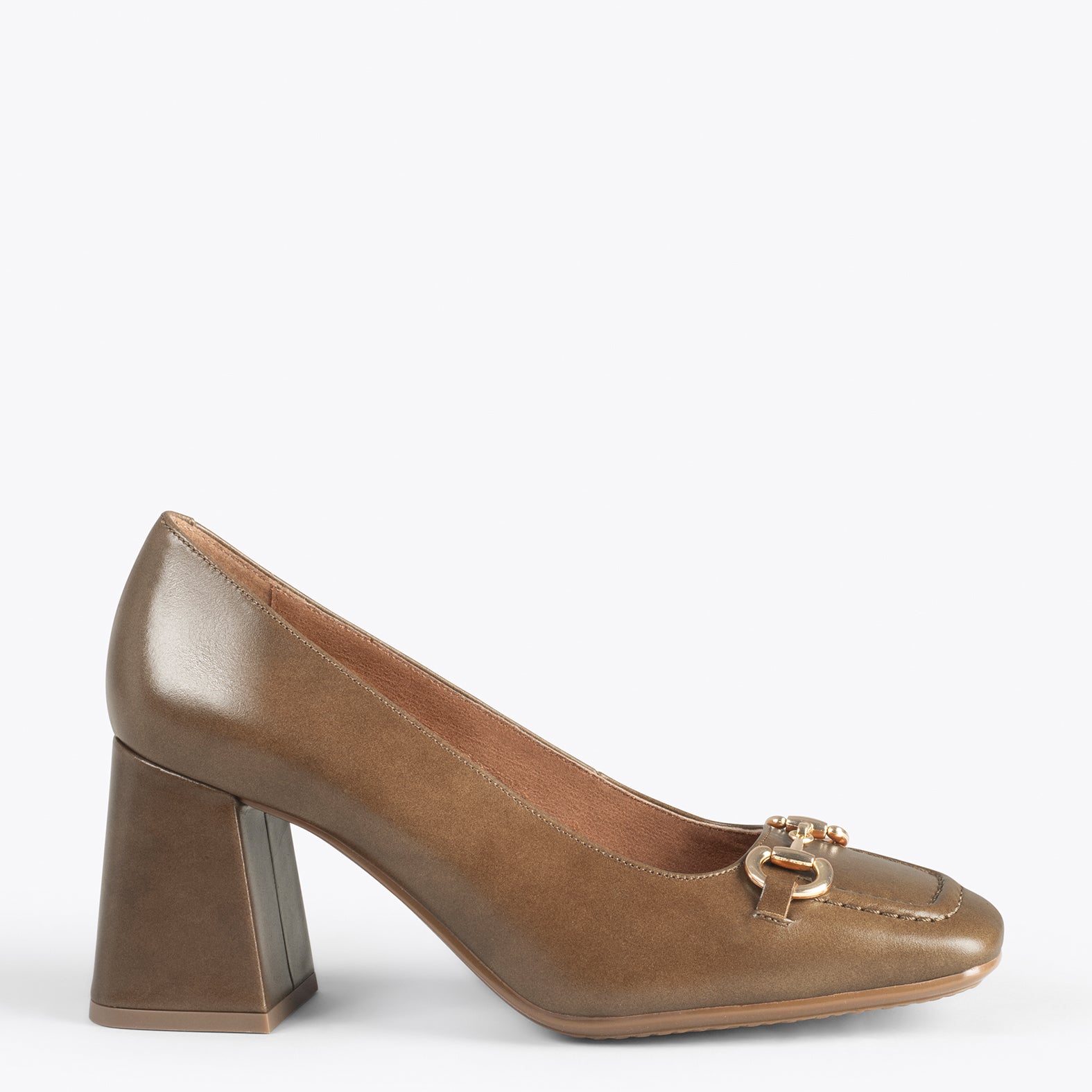 MÍA – TAUPE elegant high heel moccasins
