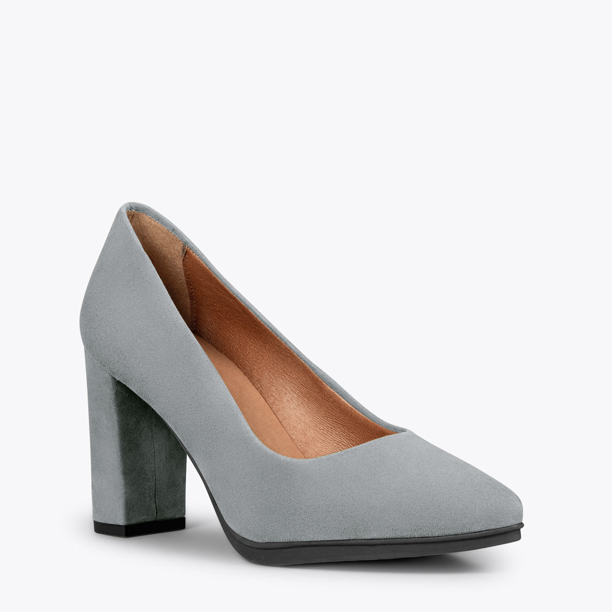 URBAN – Zapatos de tacón alto de ante GRIS
