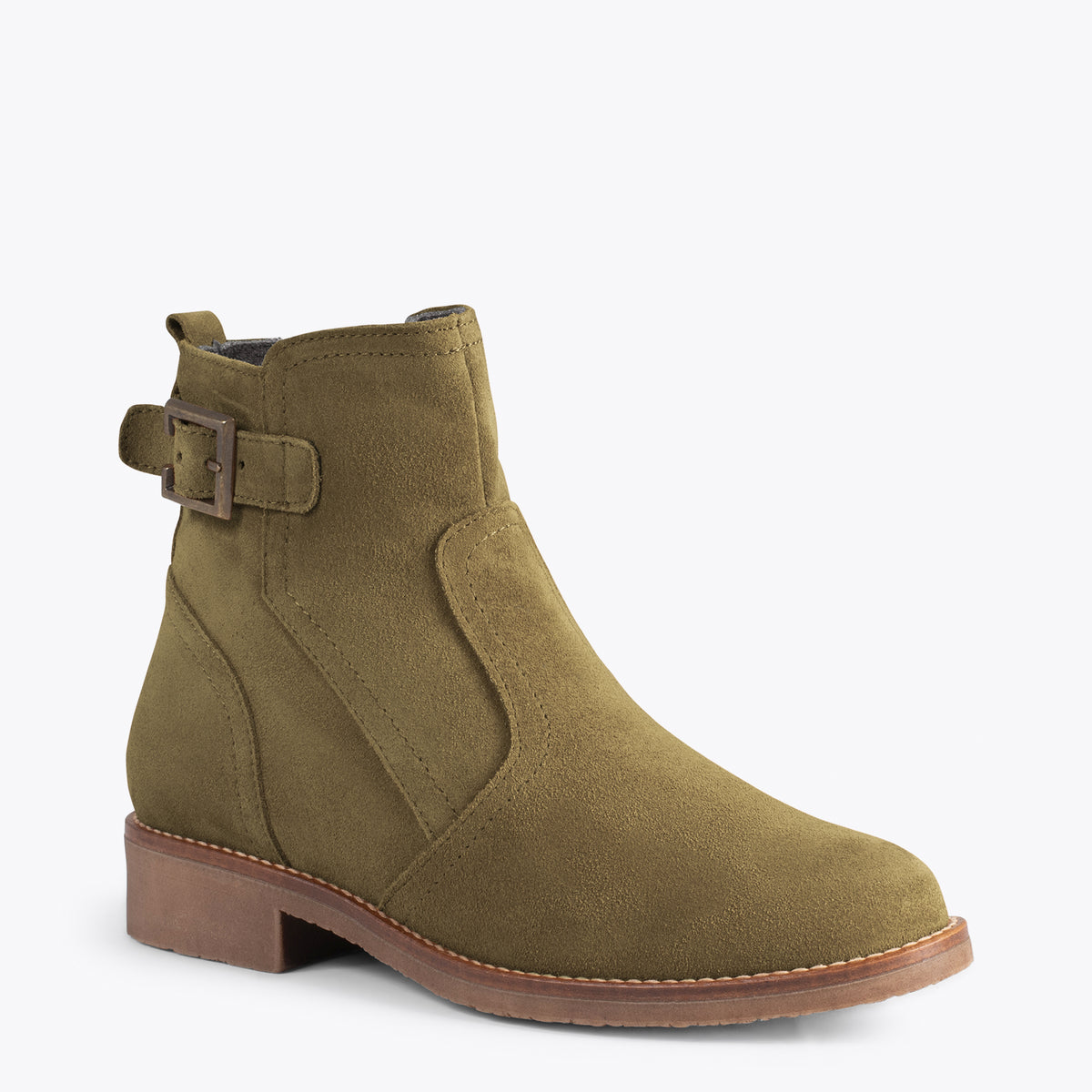 BIKER – Botines bajos con hebilla VERDE