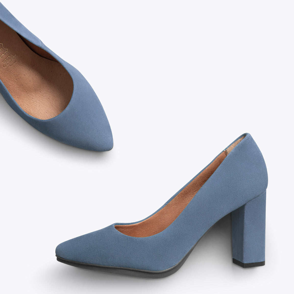 URBAN – Zapatos de tacón alto de ante AZUL