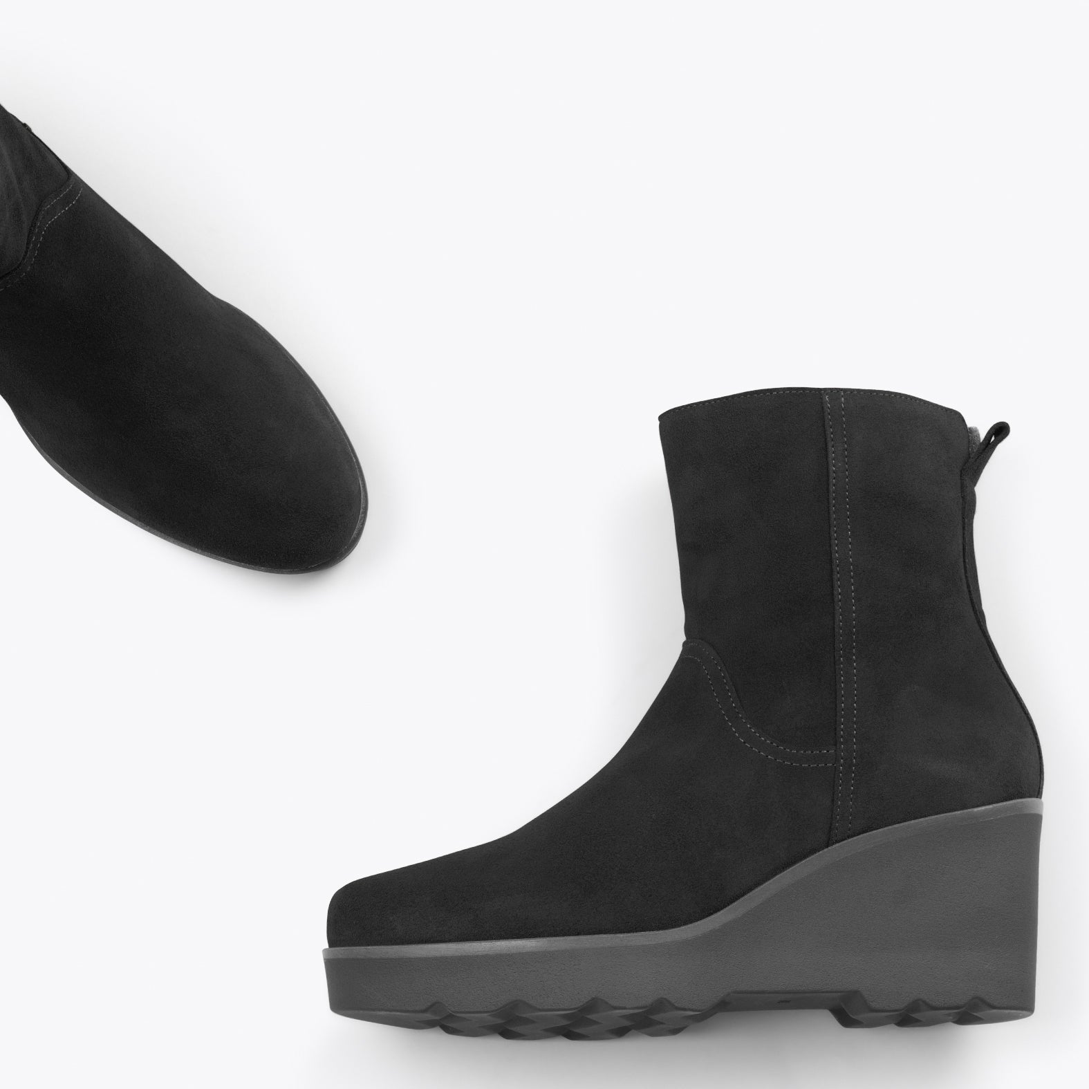 JEANS – Botines con caña media y plataforma NEGRO - miMaO ®