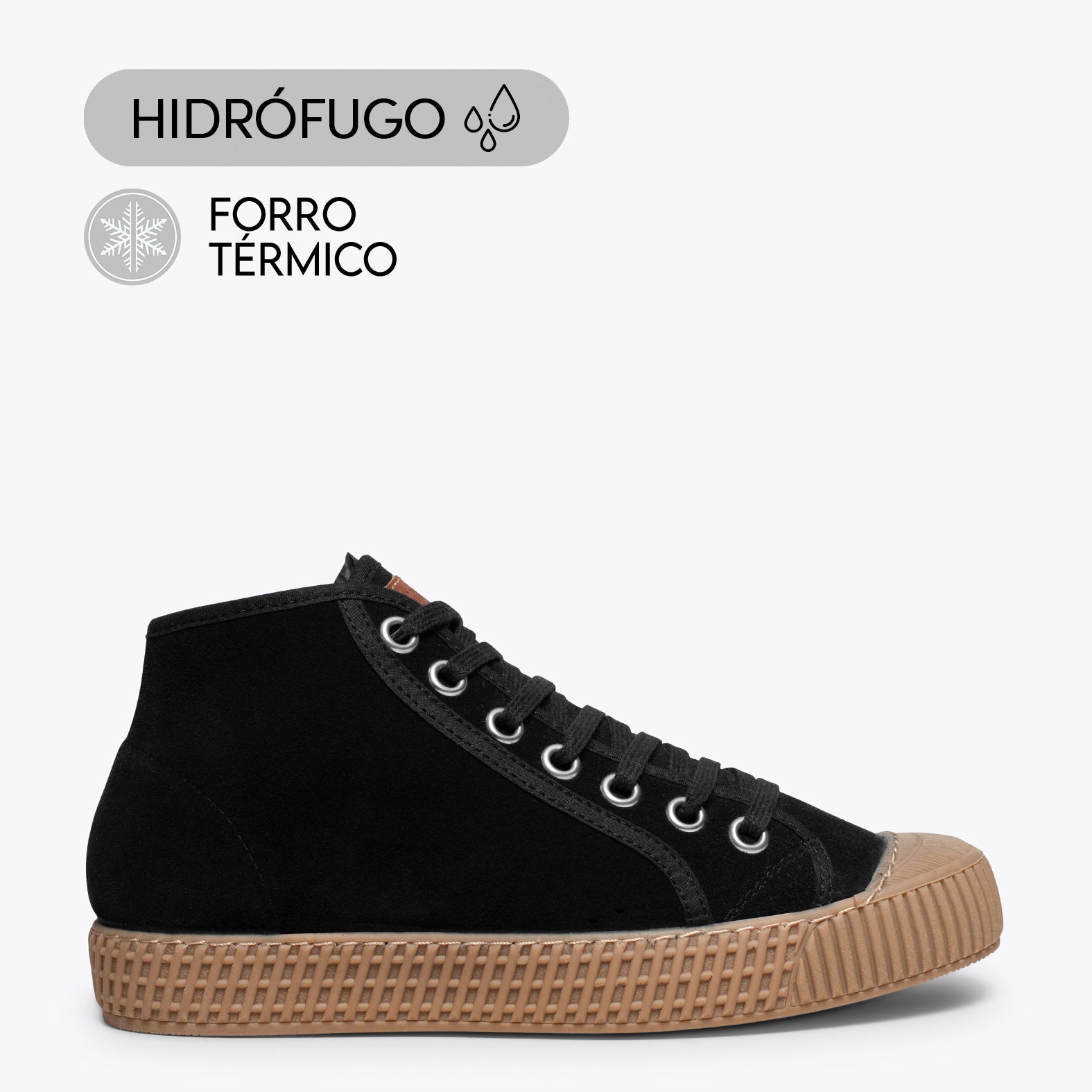 JUMP – BLACK water-repellent suede sneakers