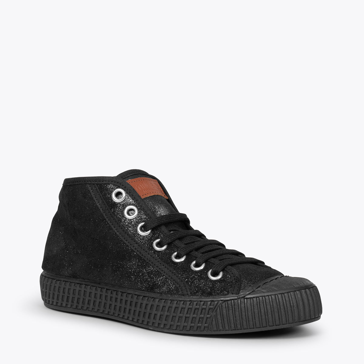 JUMP - Zapatilla deportiva piel metalizada NEGRO