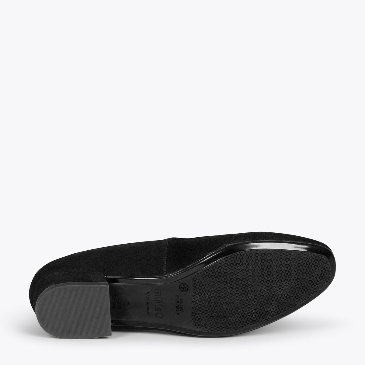 URBAN XS – Zapatos de tacón bajo de ante NEGRO