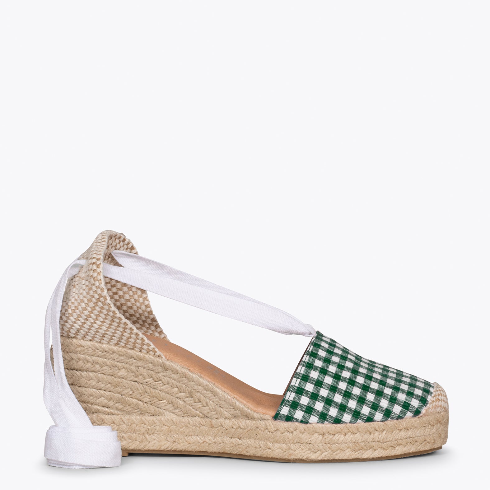 VERA - Cuñas de esparto VERDES con cintas - miMaO ®