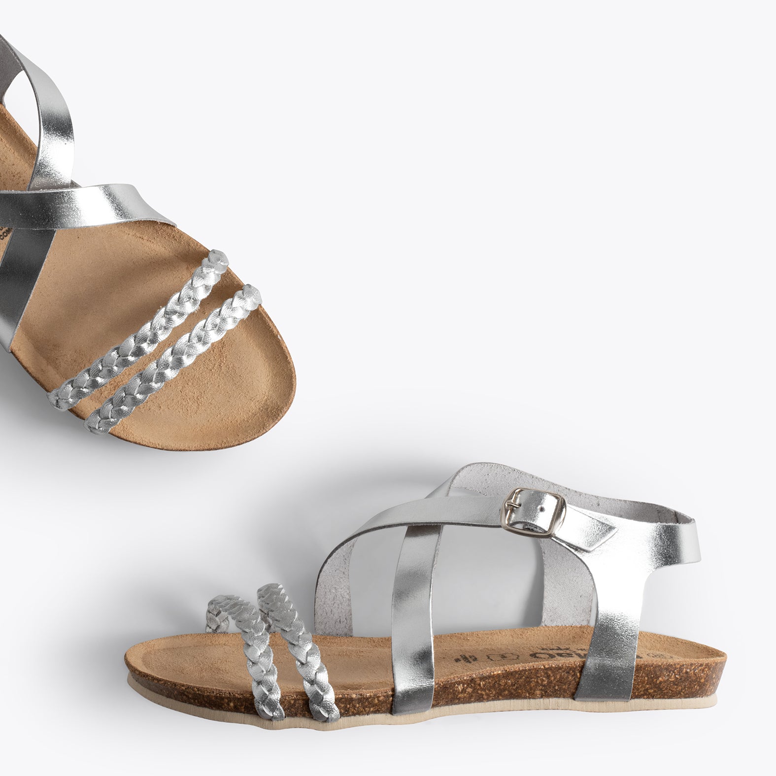INDIE – SILVER BIO sandals with straps