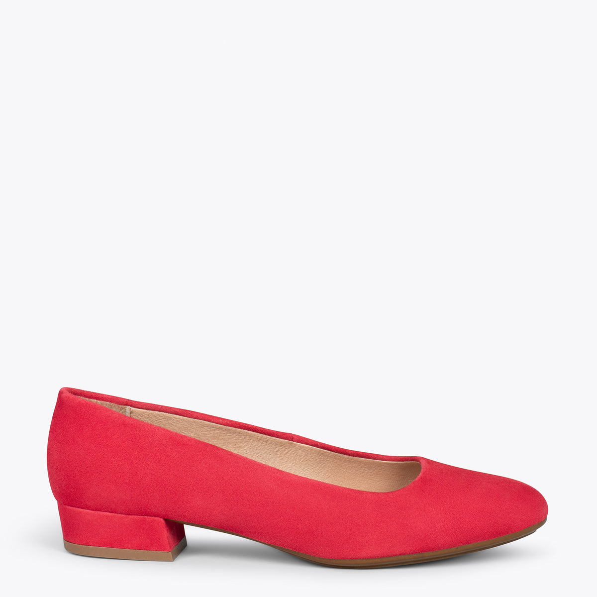 URBAN XS – Zapatos de tacón bajo de ante ROJO