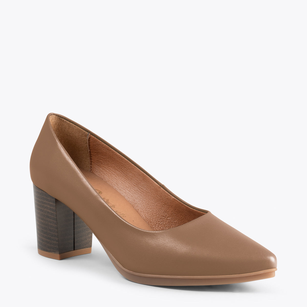 URBAN S SALON – Zapatos de tacón medio de napa MARRÓN