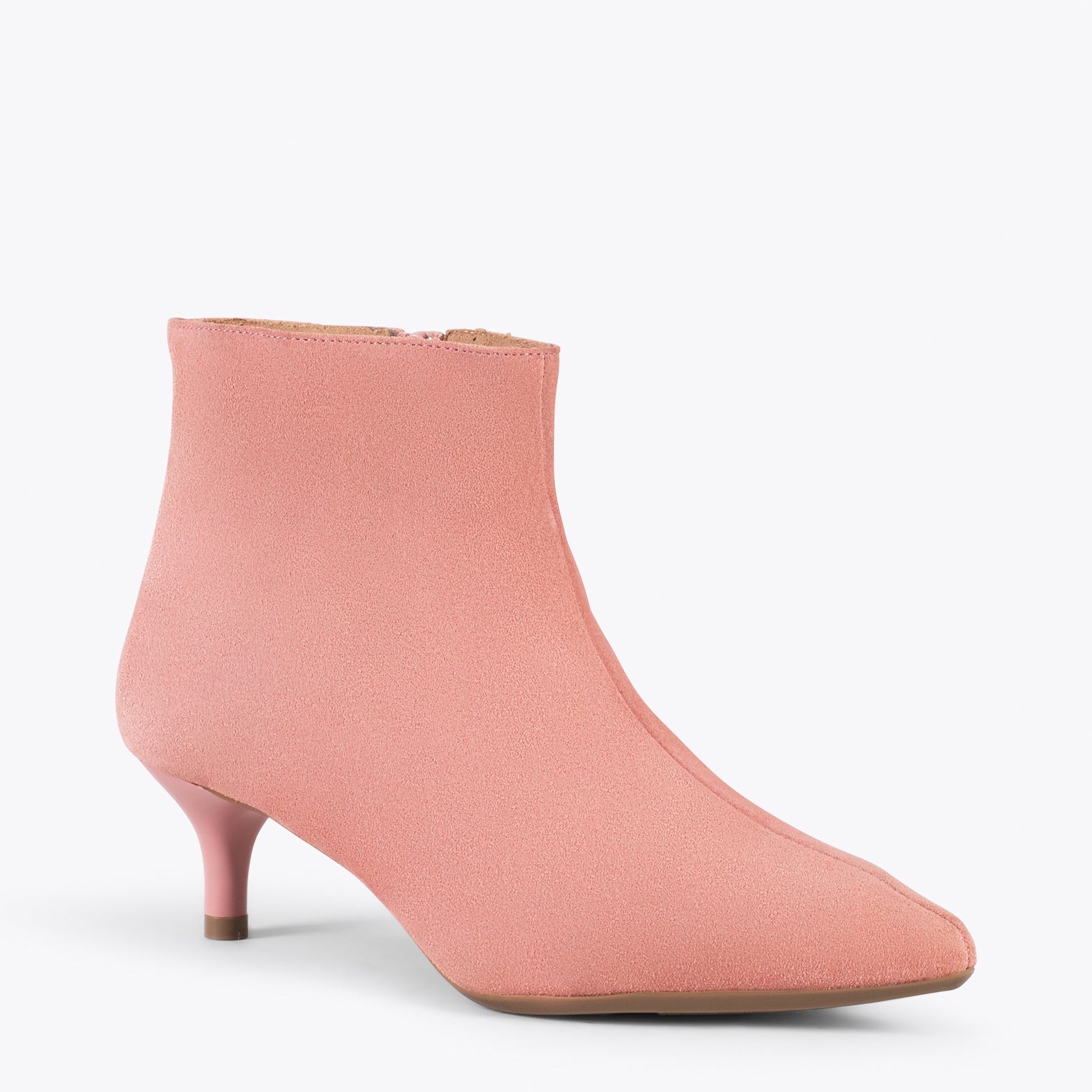 OUTFIT - Botines elegantes de tacón bajo de aguja SALMÓN - miMaO ®