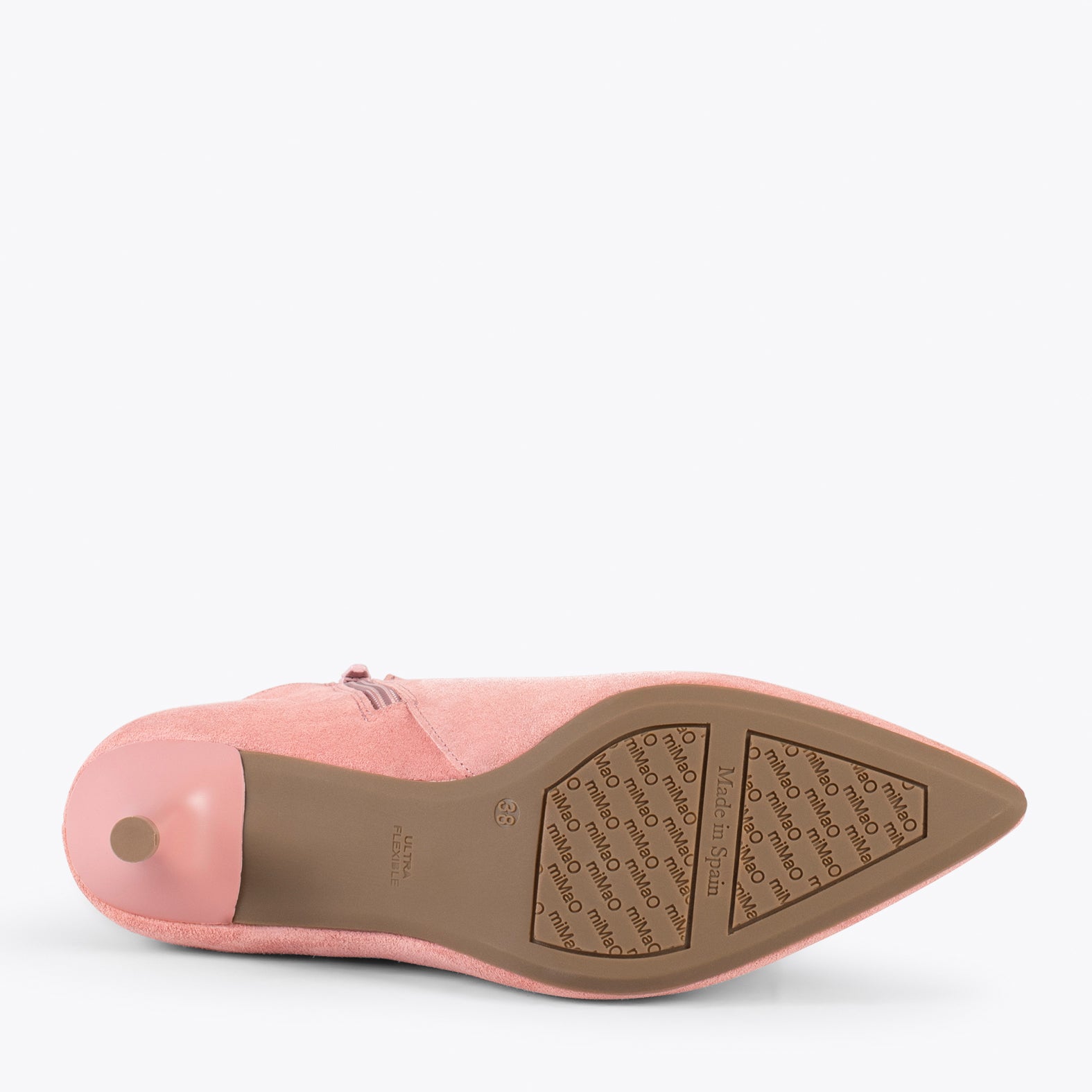 OUTFIT - Botines elegantes de tacón bajo de aguja SALMÓN - miMaO ®