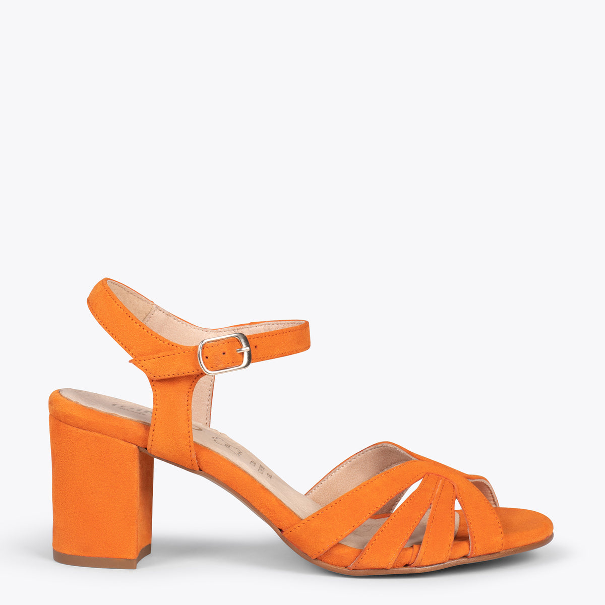 MUSA – Sandalias de tacón ancho NARANJA