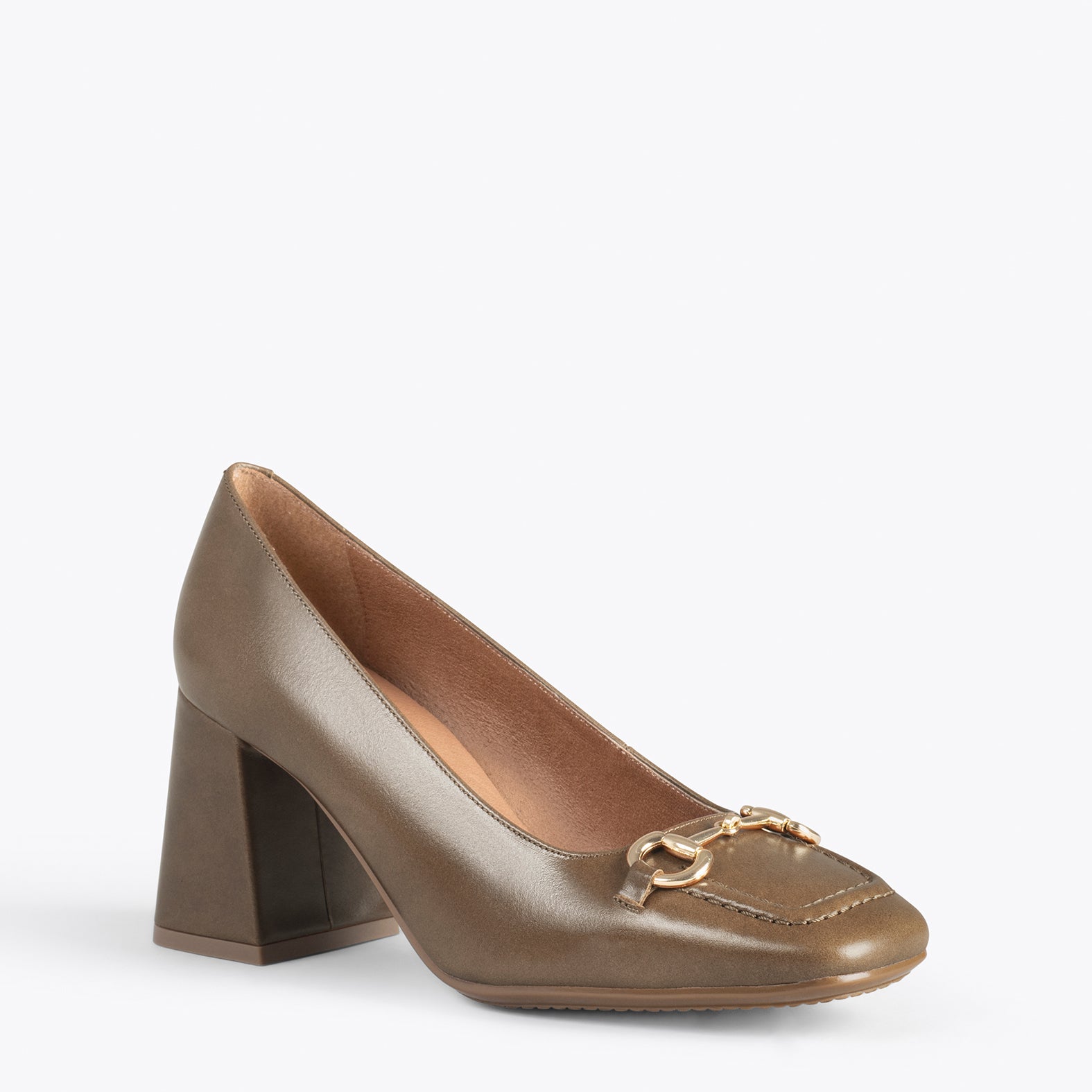 MÍA – TAUPE elegant high heel moccasins