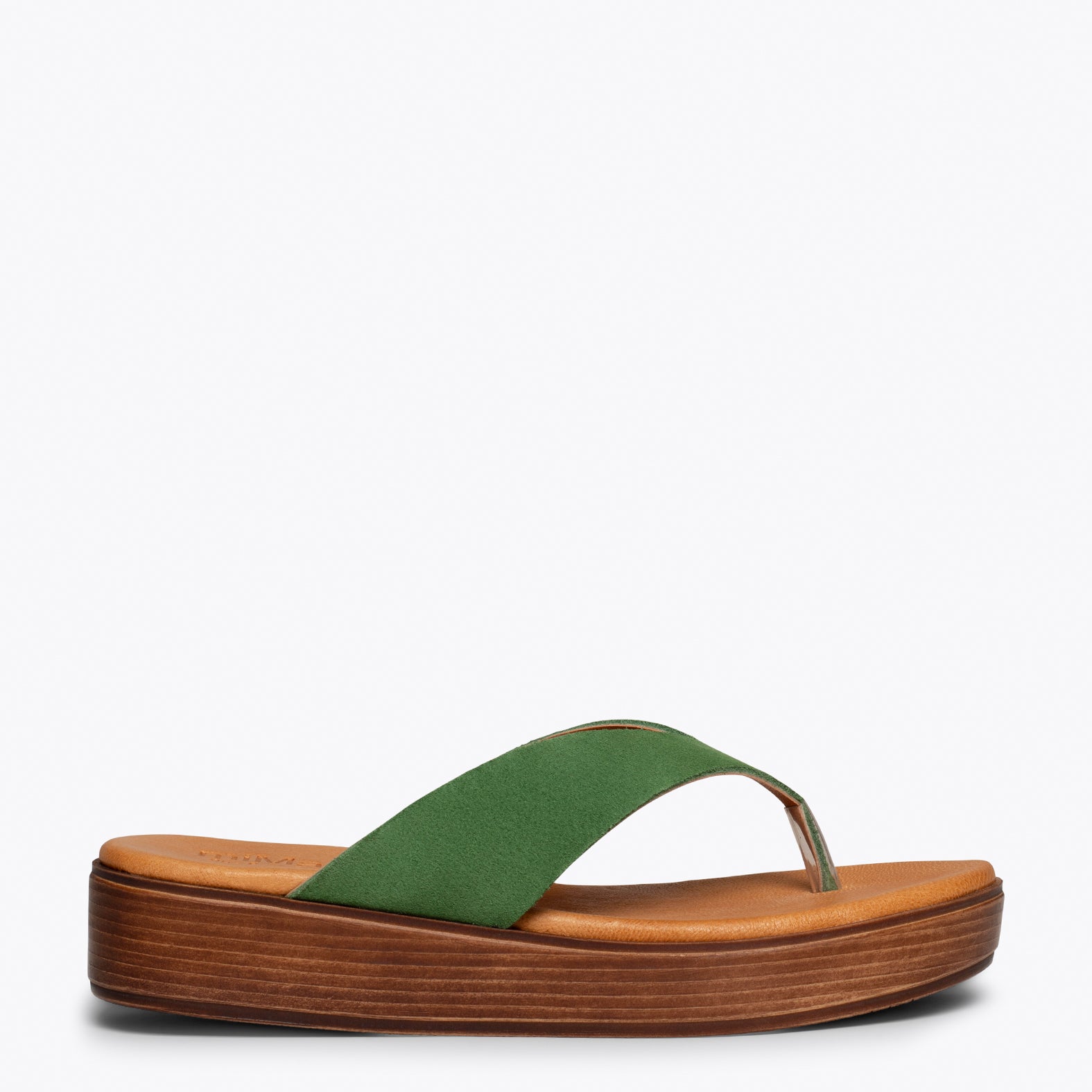BASIC - Sandalias VERDES de dedo con plataforma