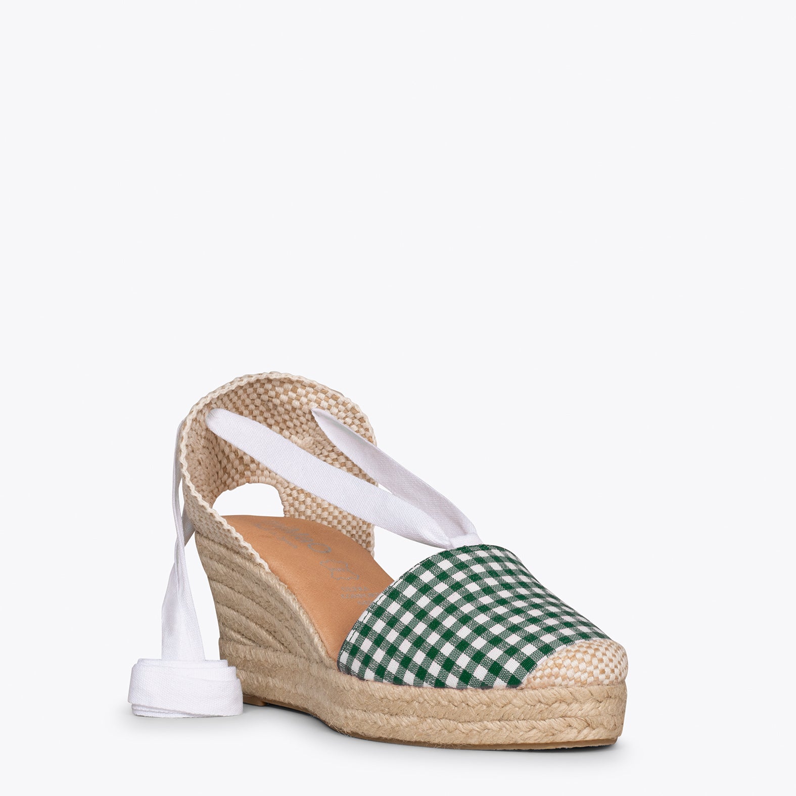 VERA - Cuñas de esparto VERDES con cintas - miMaO ®