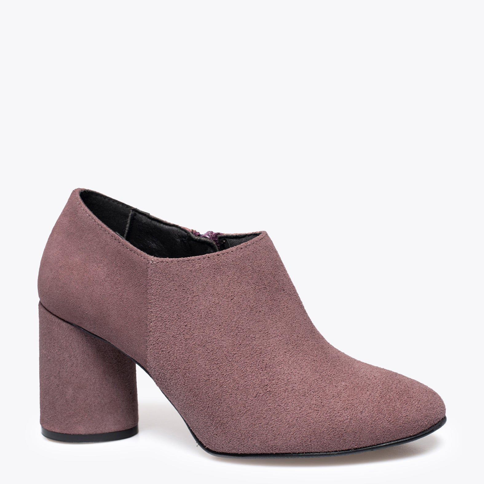 FASHION - LILAC block heel ankle boot