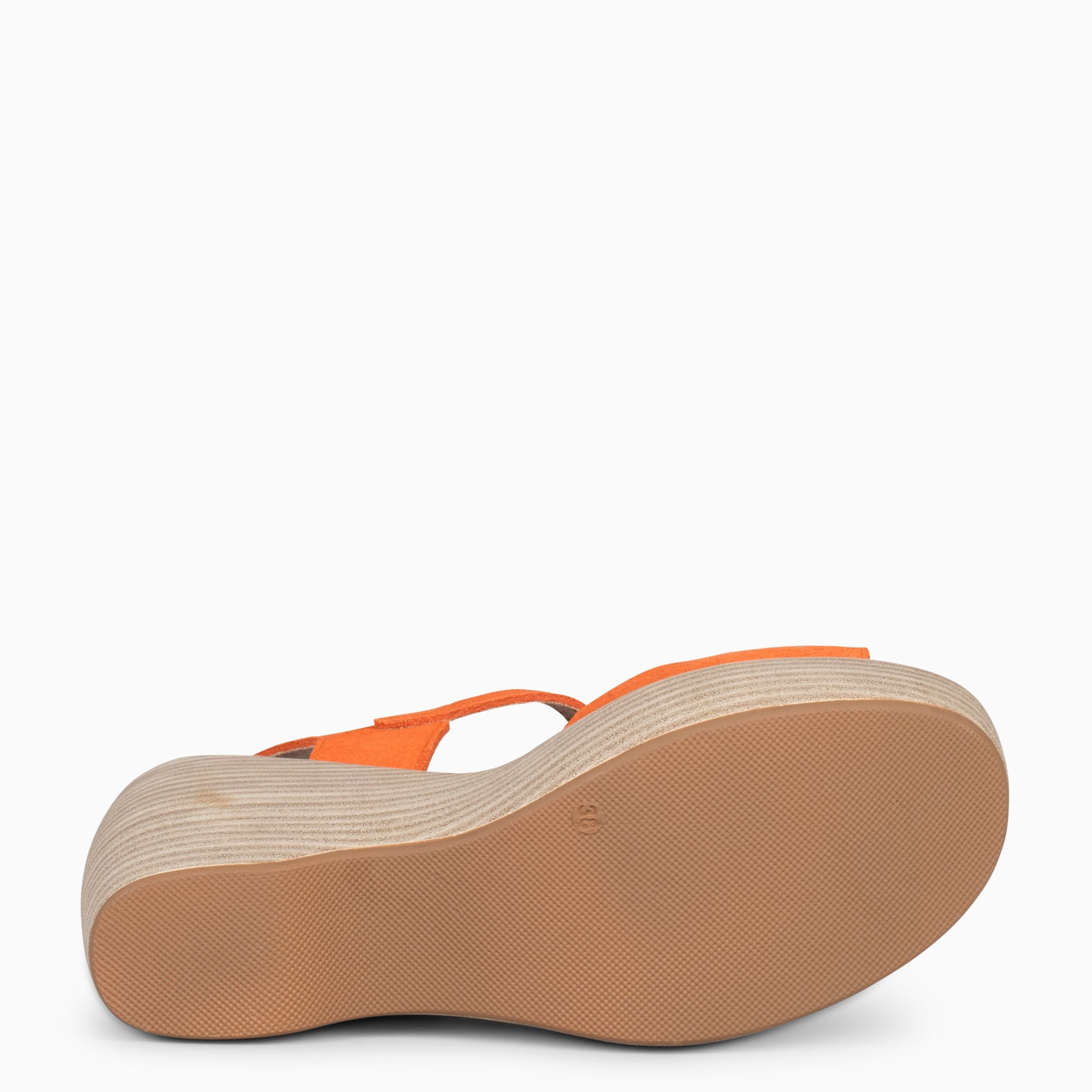 SIDNEY – Sandalias con cuña de madera NARANJA - miMaO ®