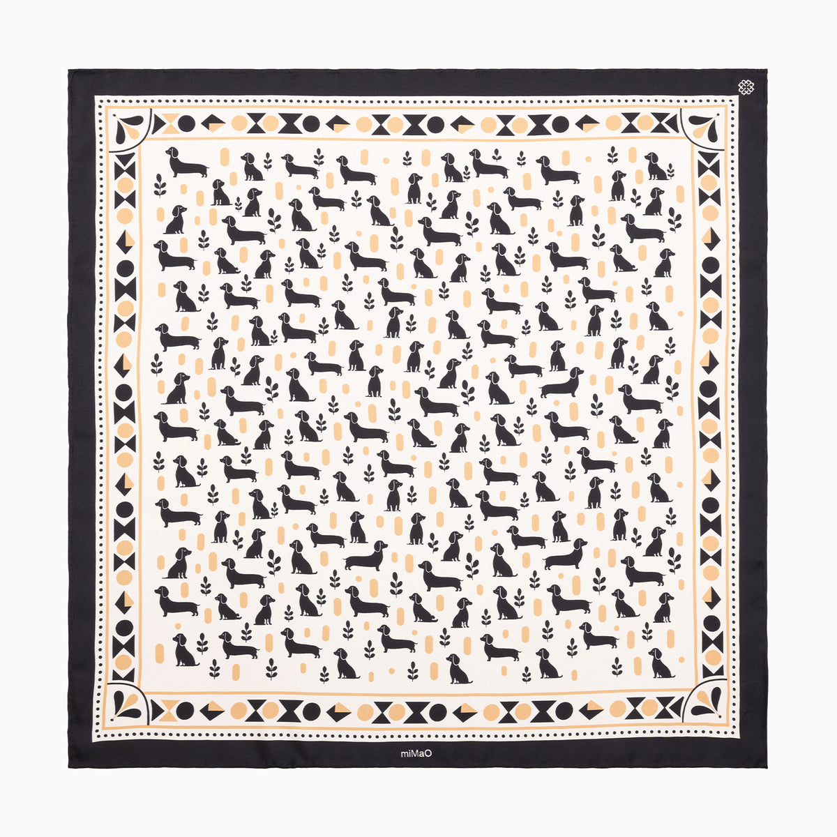 TECKEL SJAAL – Sjaal van 100% zijde met dierenprint.