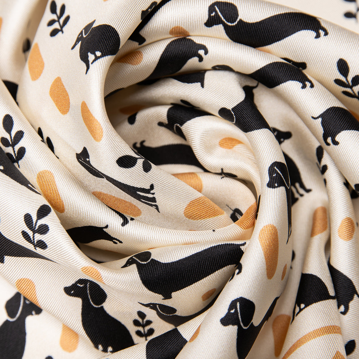 DACHSHUND SCRAF - 100% silk scarf with a dachshund print