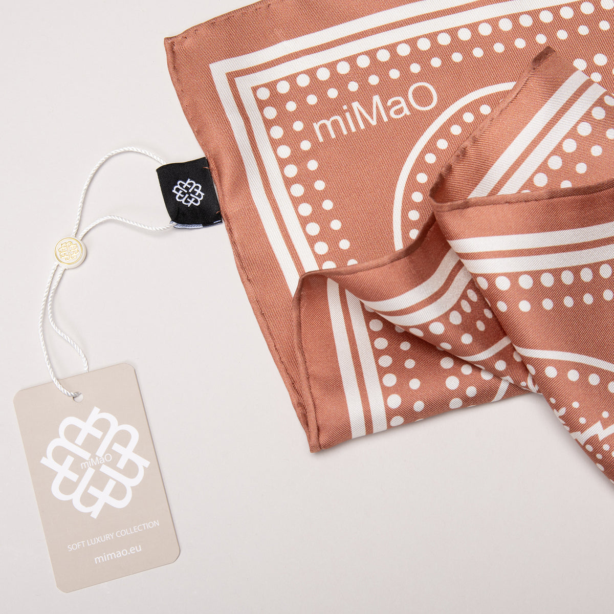 PAÑUELO PRISMA - Pañuelo 100% seda con estampado en tonos rosados