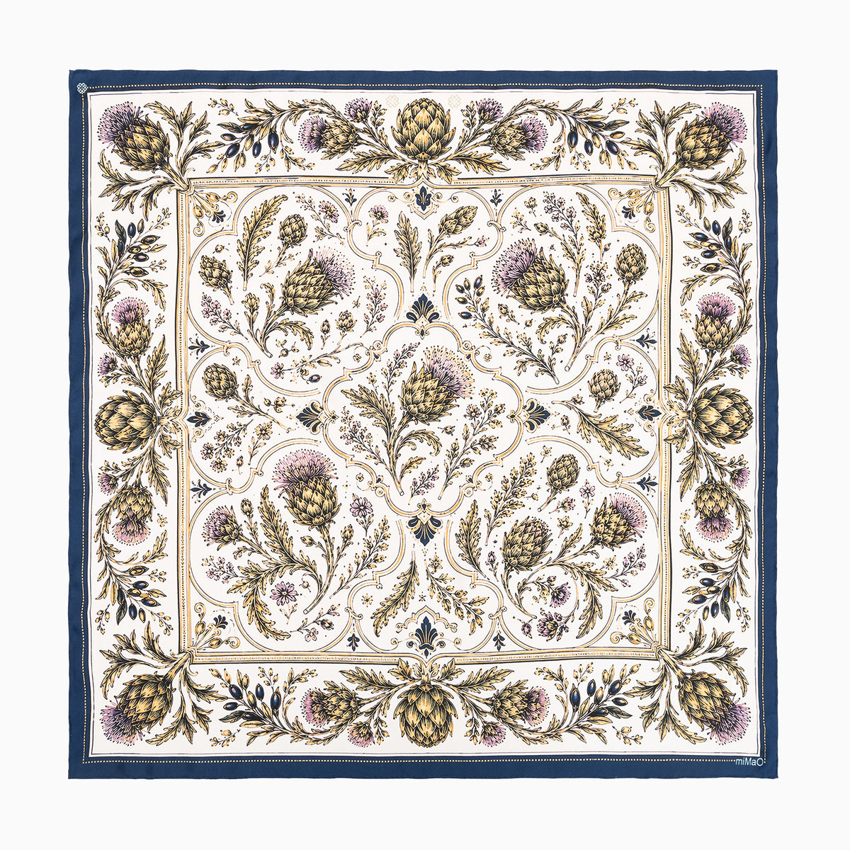 CARRÉ HARMONIA - Foulard 100% soie à motif artichaud