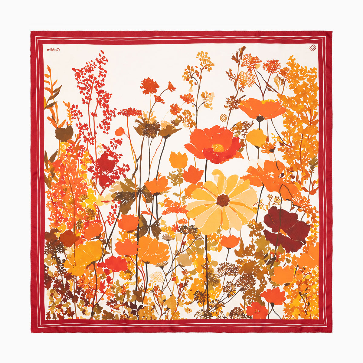 BLOEMEN SJAAL - Sjaal van 100% zijde met een bloemenprint