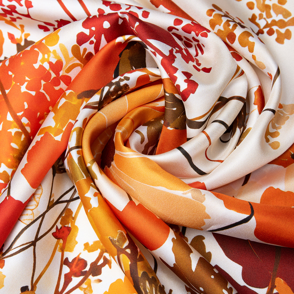 PAÑUELO FLORES - Pañuelo 100% seda con estampado floral