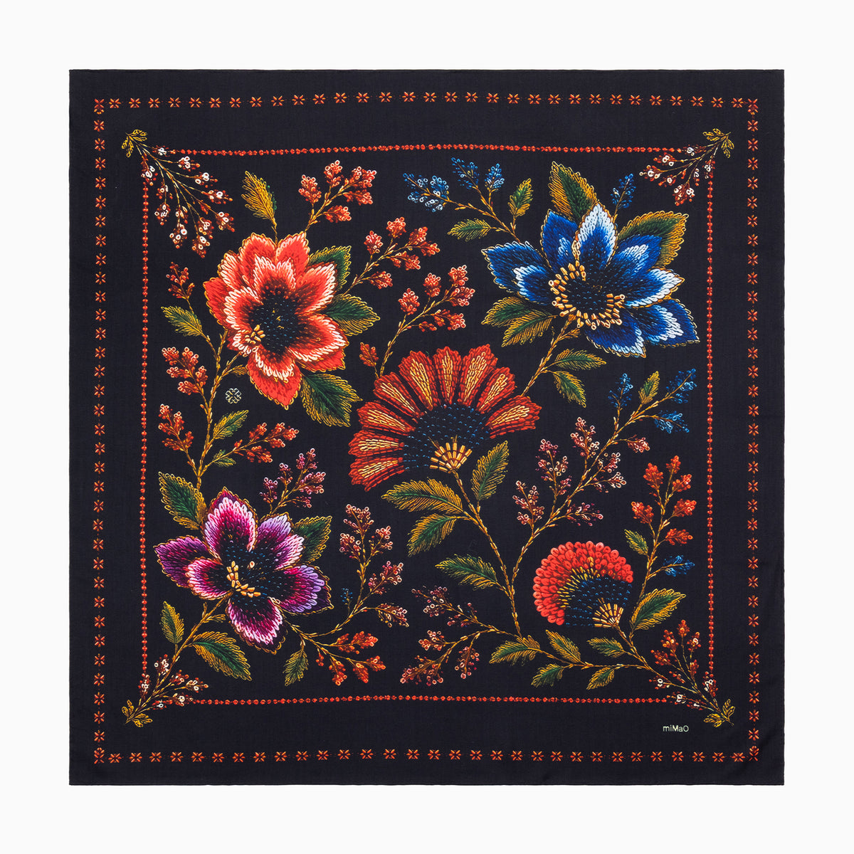 PETALIA SJAAL - Sjaal van 100% wol met een bloemenprint