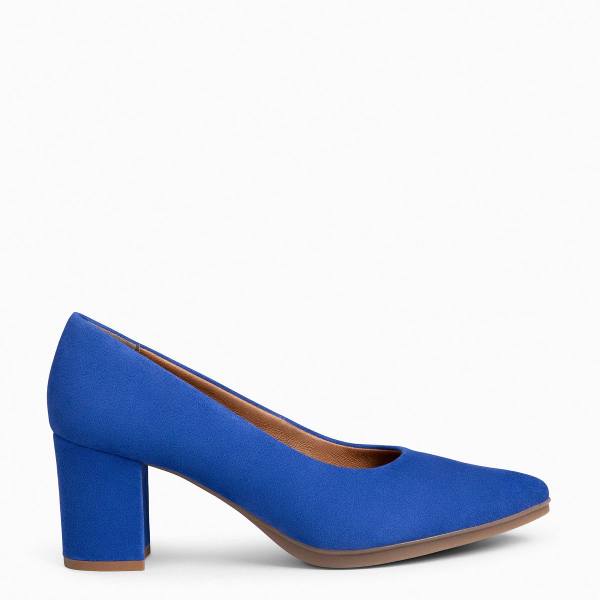 URBAN S – Zapatos de tacón medio de ante AZUL ELÉCTRICO