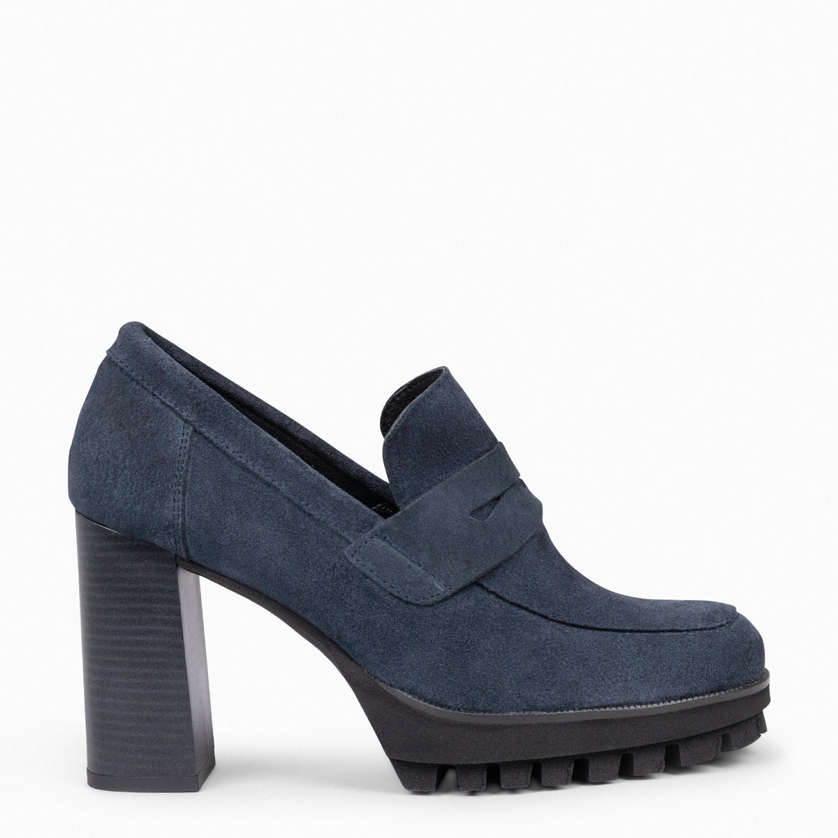 TREND – Mocasín con tacón y plataforma AZUL