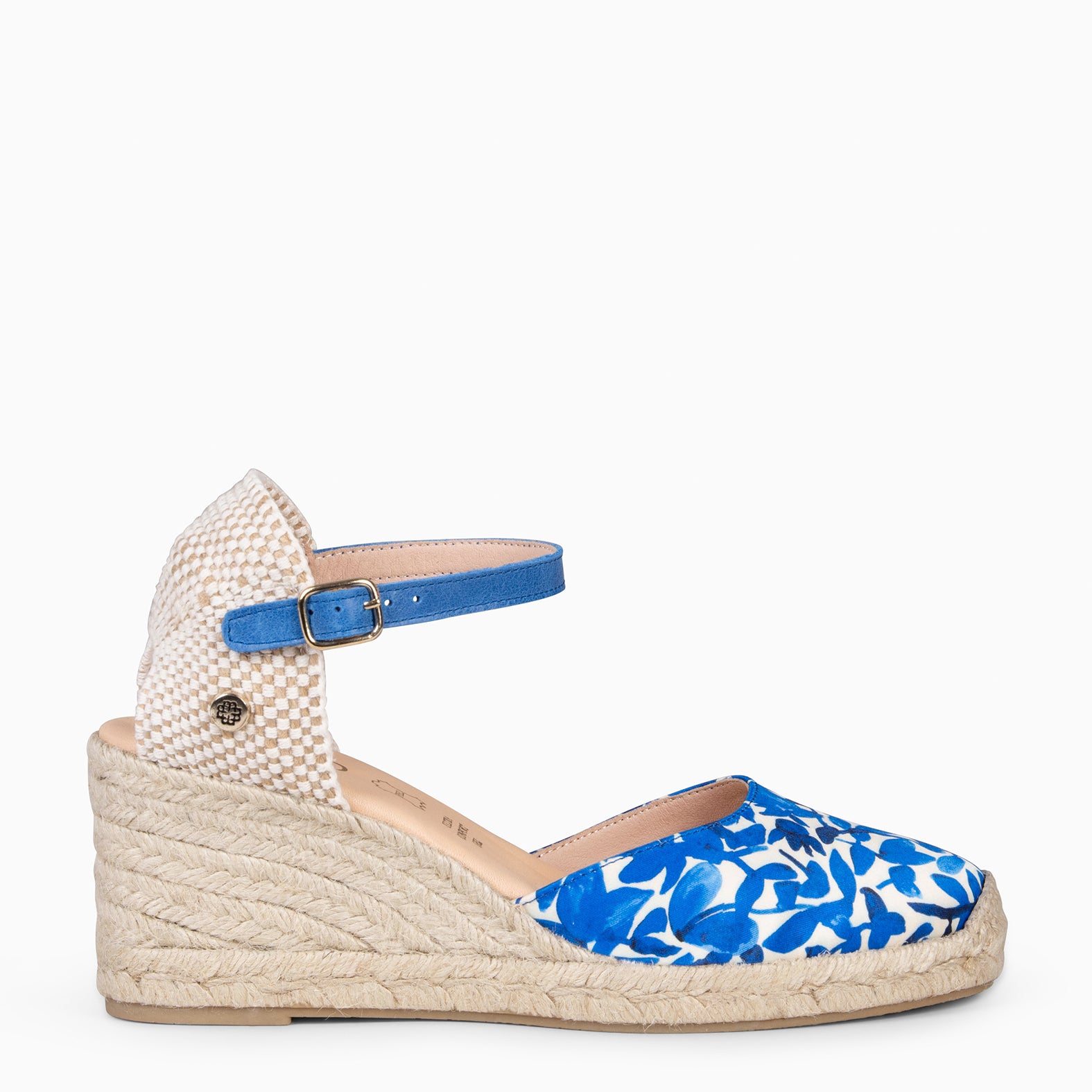 JAMAICA - Cuñas de esparto con estampado de flores AZUL - miMaO ®