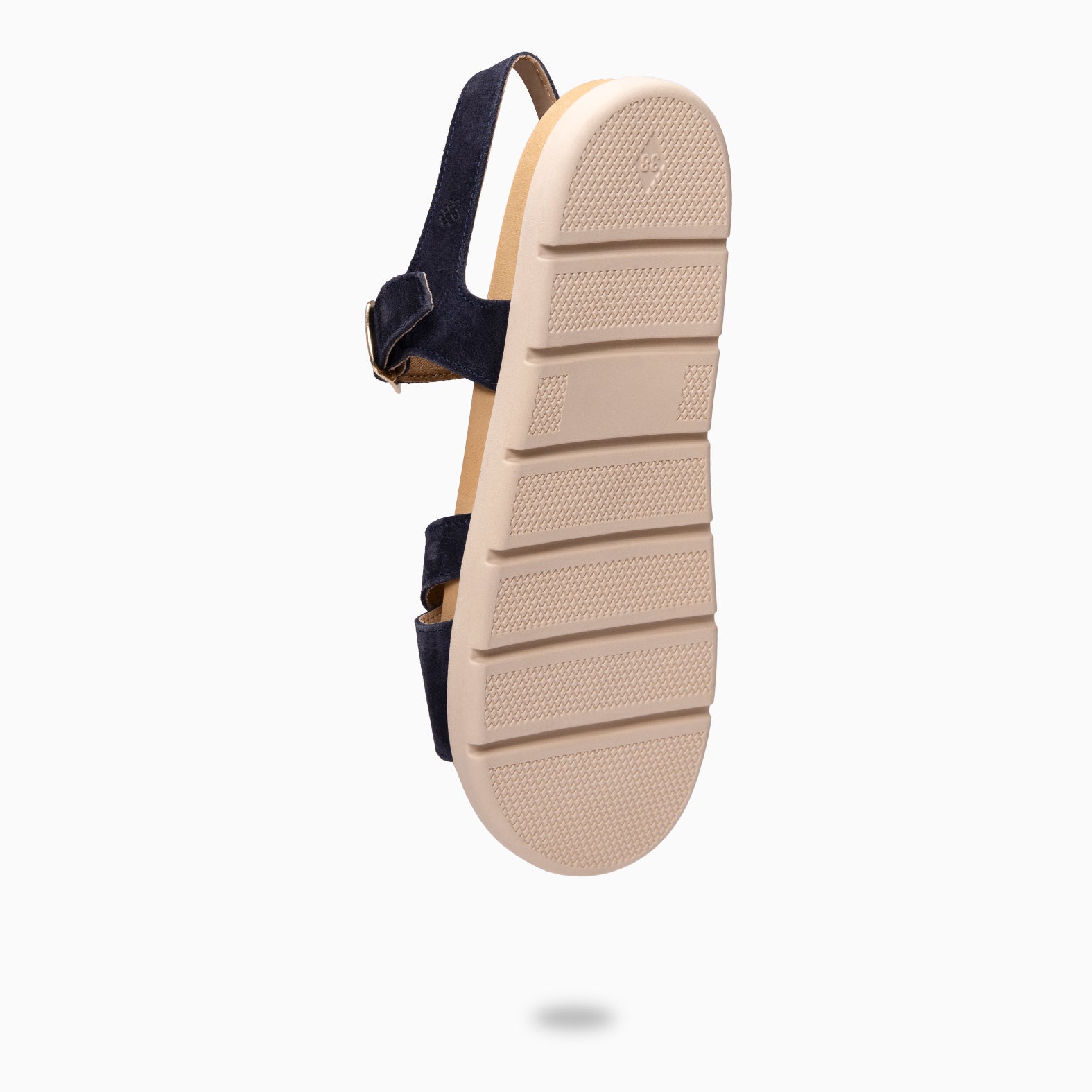 BRISA - Sandales claquettes pieds larges en daim BLEU