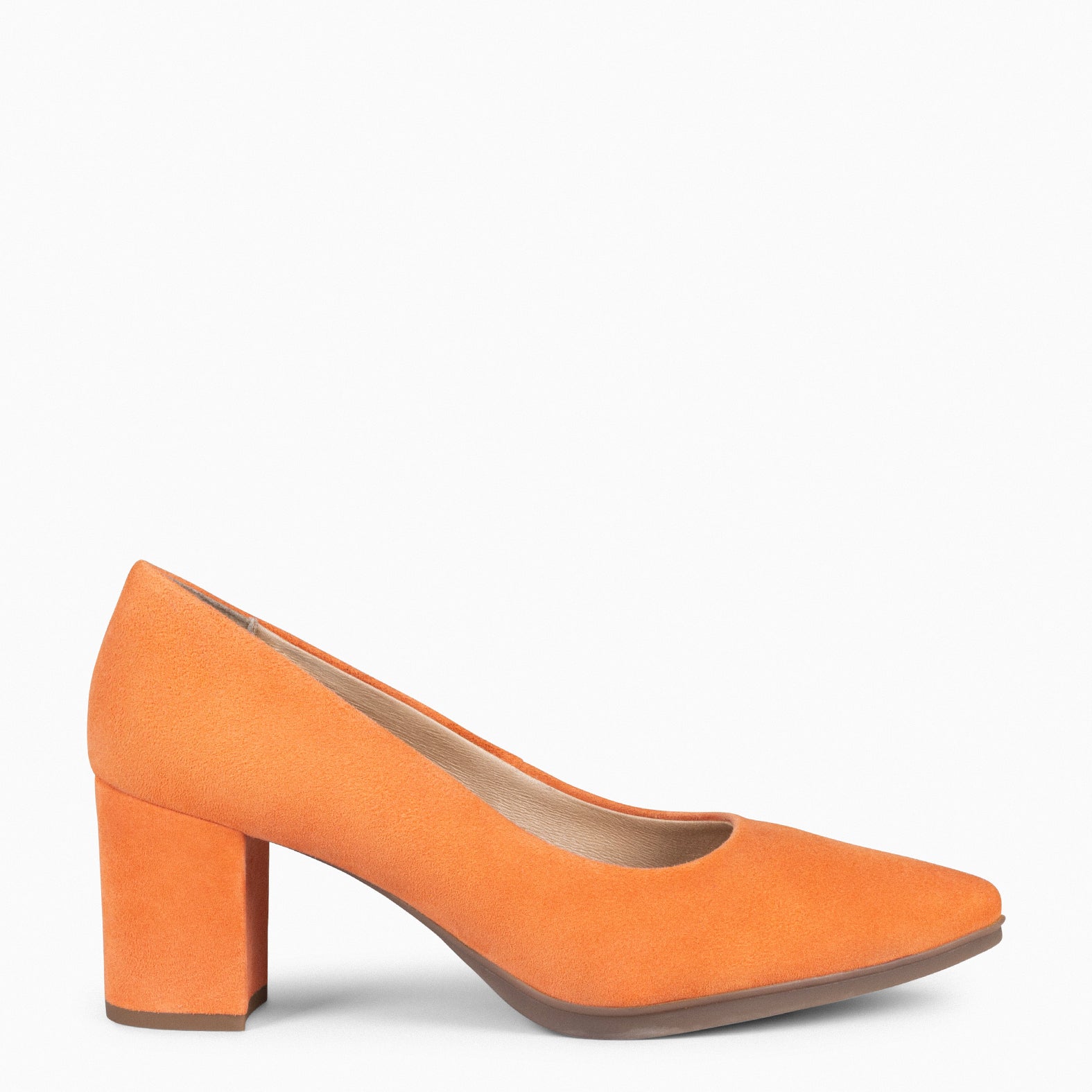 URBAN S - Zapato de tacón medio de ante NARANJA - miMaO ®