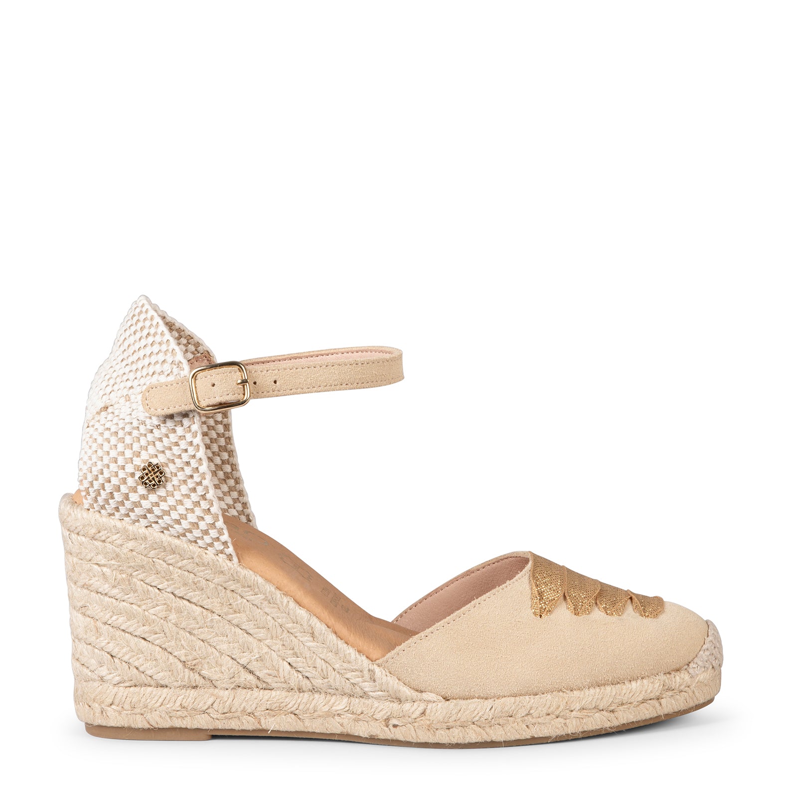 DELHI - CUÑA DE ESPARTO DE SERRAJE BEIGE