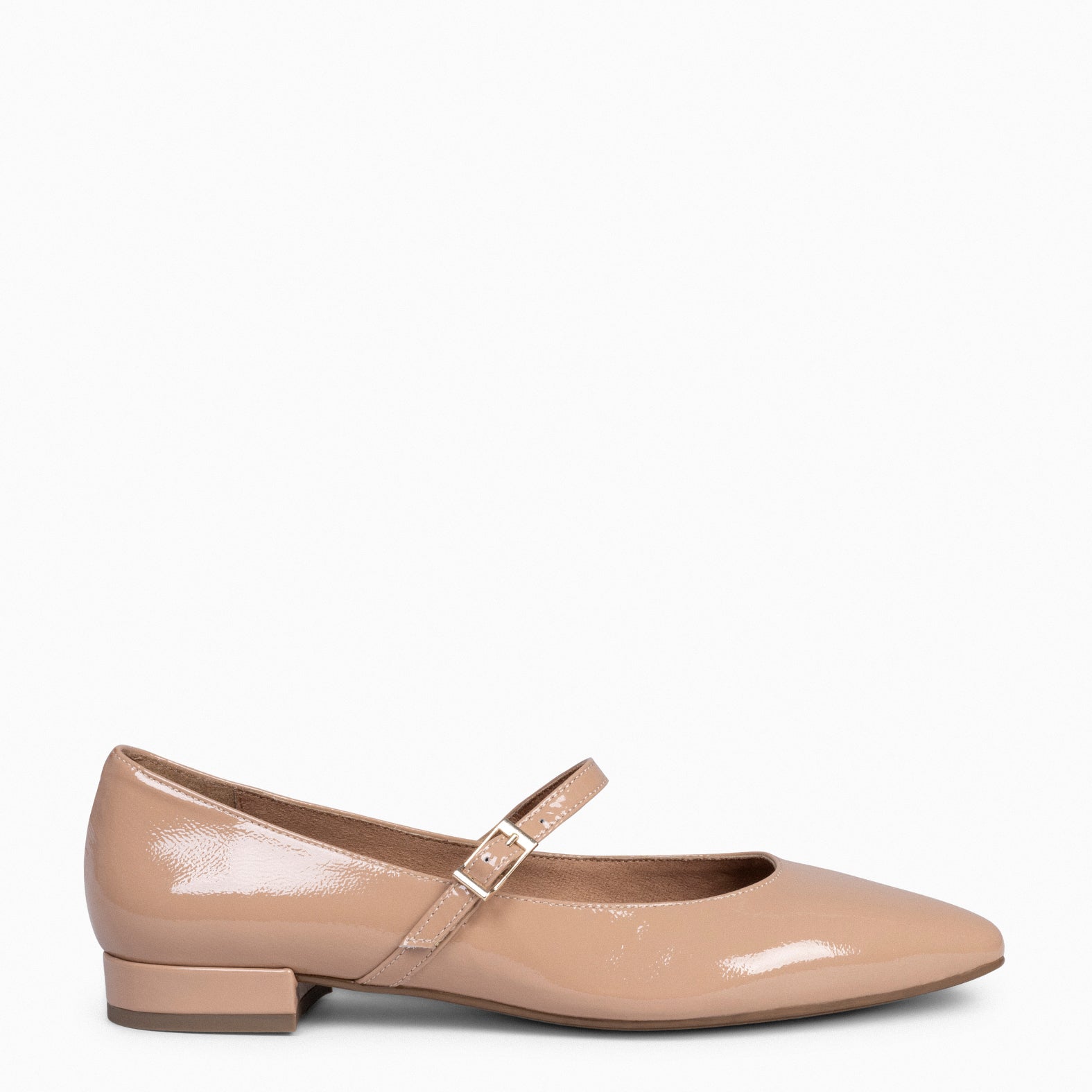 MERCEDITAS - Zapatos planos de charol con hebilla NUDE - miMaO ®