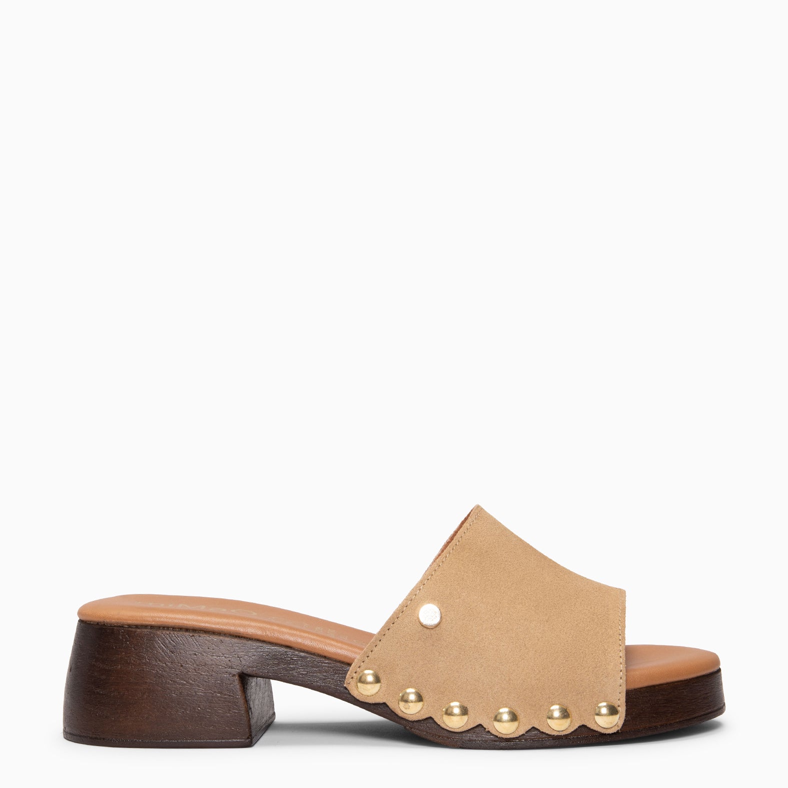 LEYA - Zuecos con tacón bajo BEIGE
