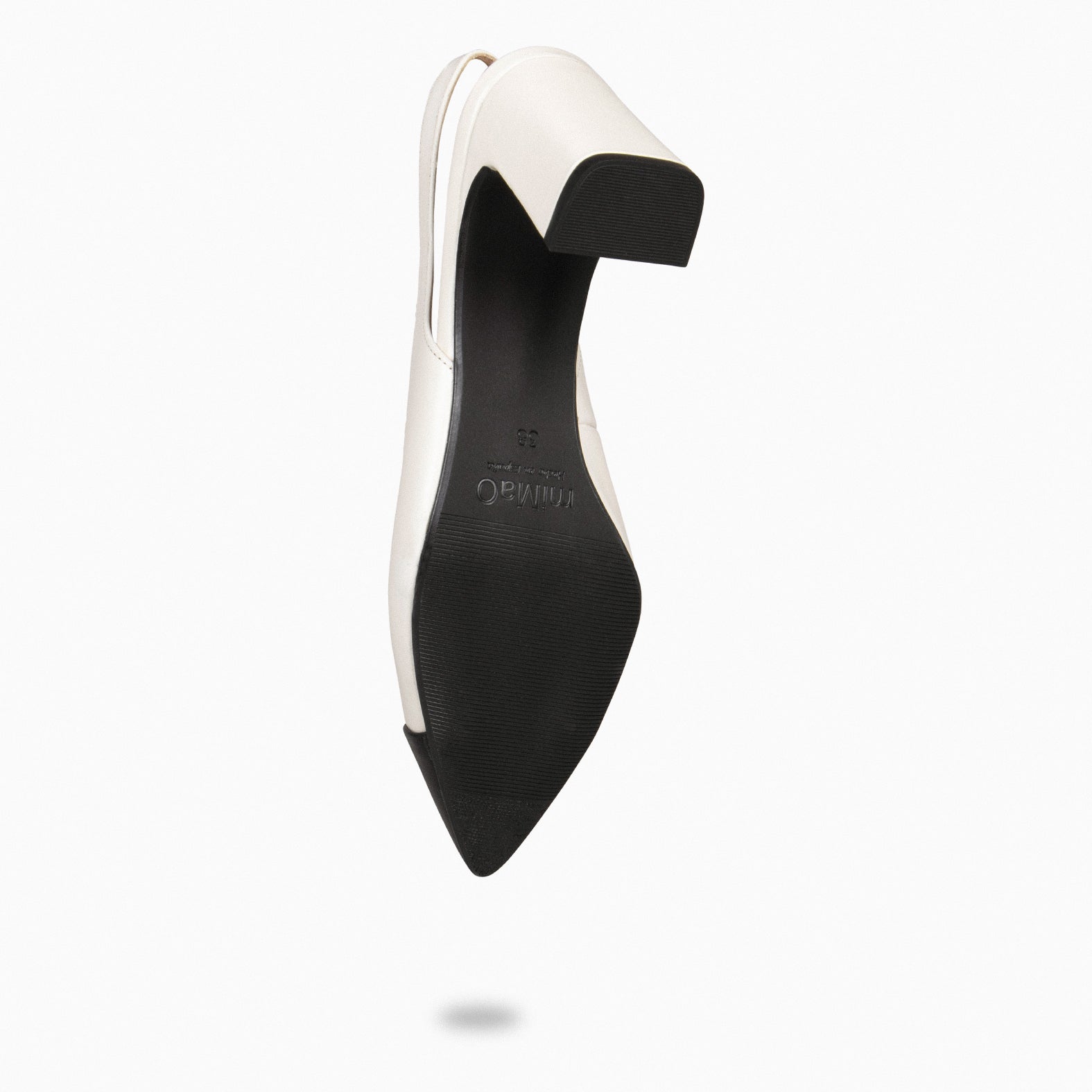 DIANA - Zapato BLANCO ROTO puntera afilada NEGRO