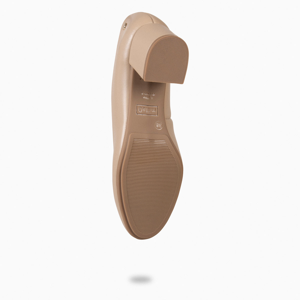 URBAN REDONDO SALÓN – Zapatos de tacón bajo de napa BEIGE - miMaO ®