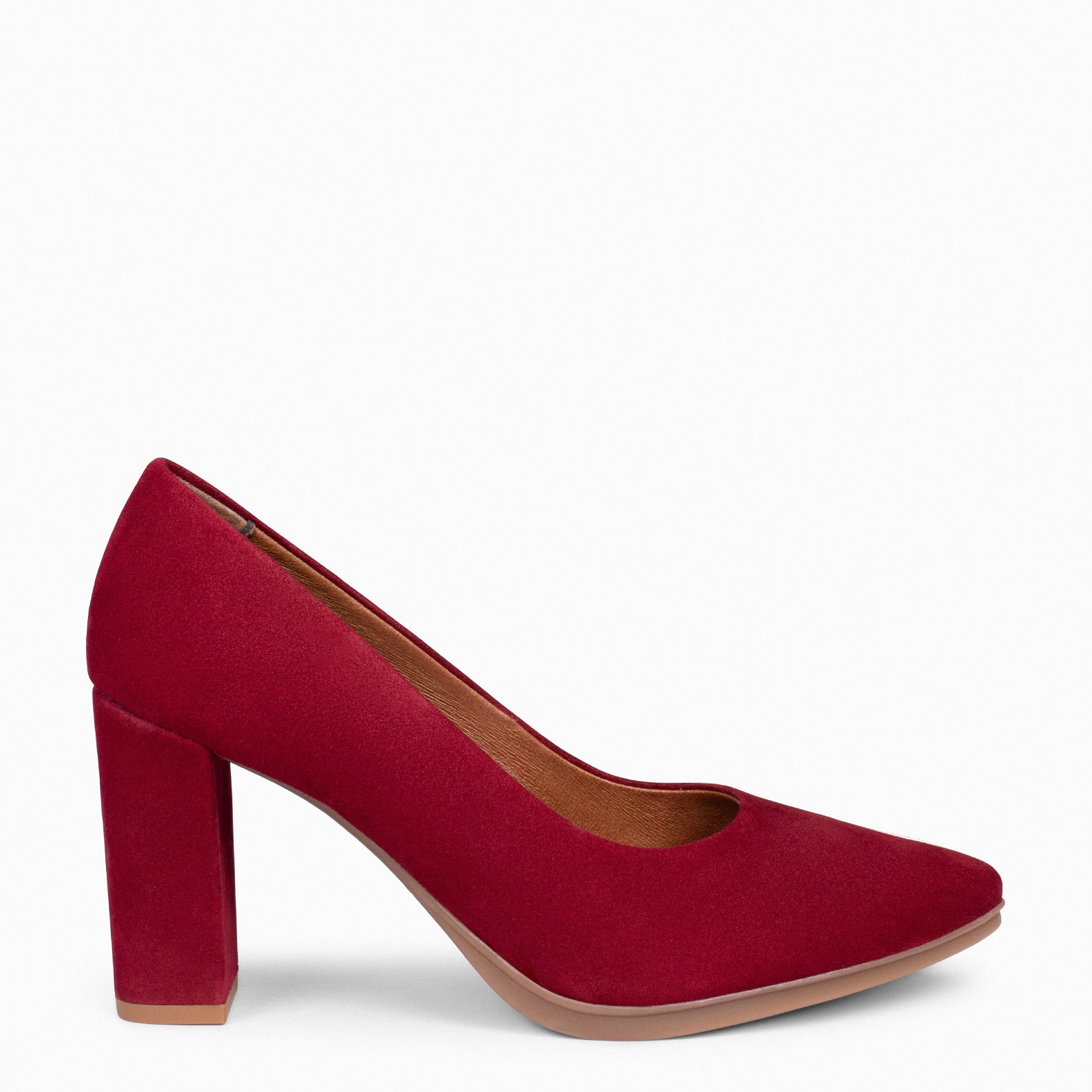 URBAN - BURGUNDY suede high-heeled shoes
