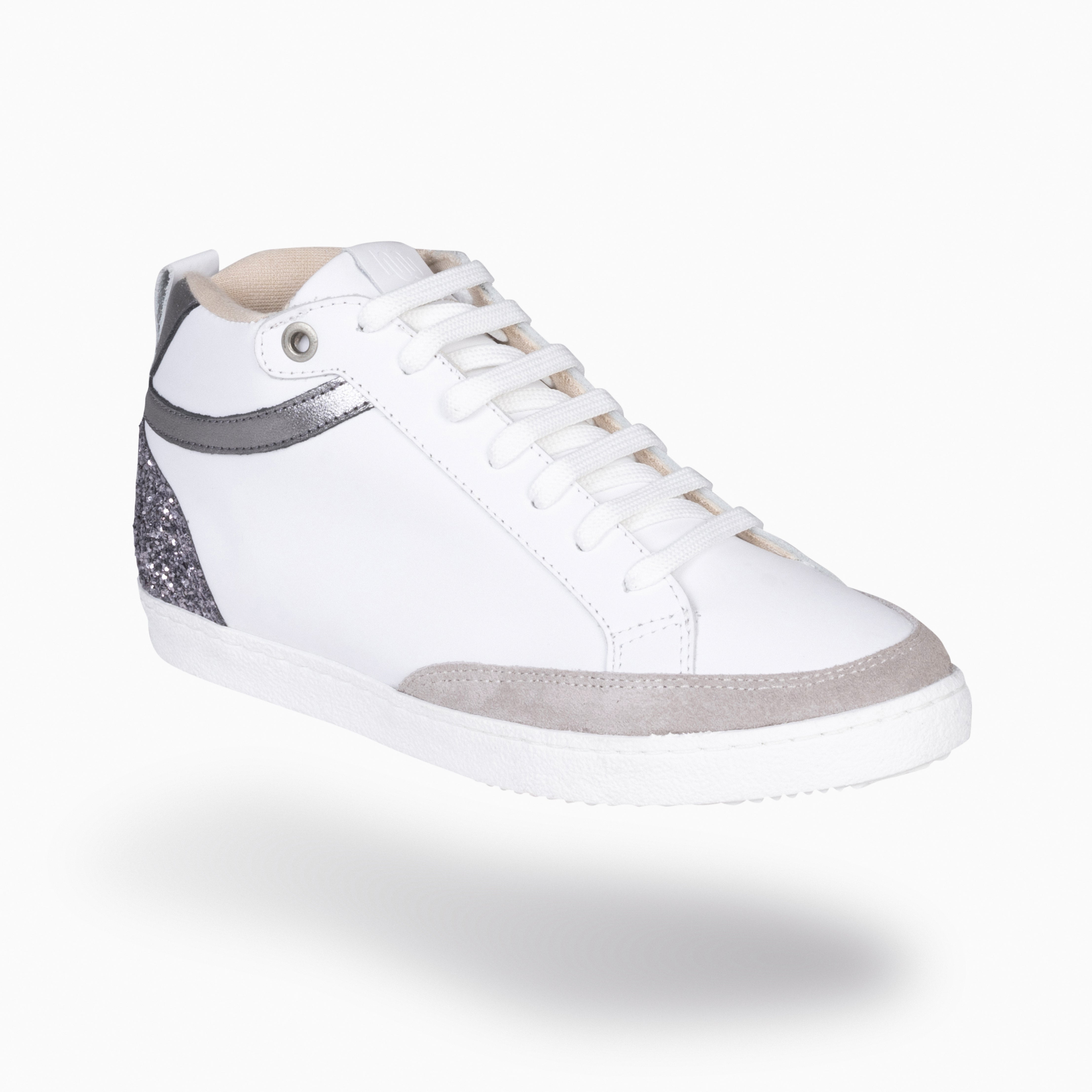 RACHEL - Zapatillas con cuña interior mujer BLANCO y GLITTER