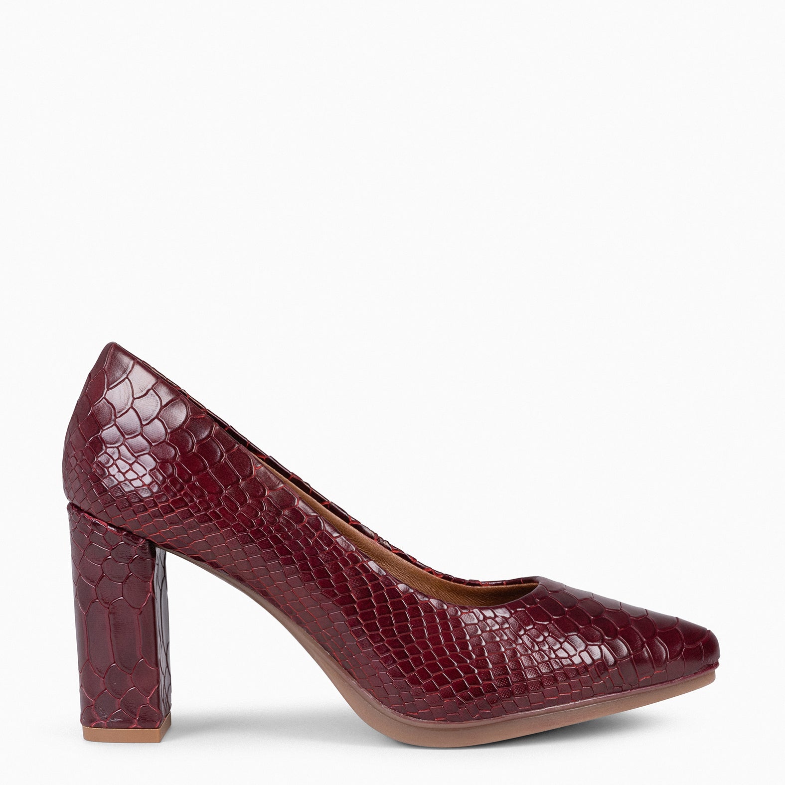 SAUVAGE - Salones de piel textura serpiente GRANATE - miMaO ®