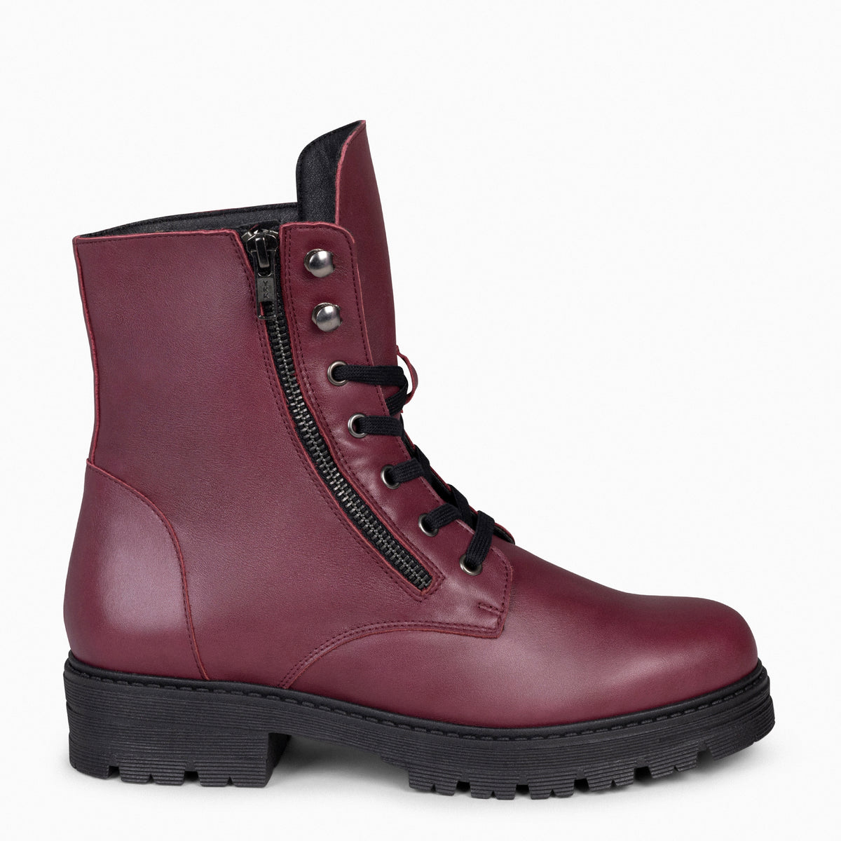 MILITAR – Botas militares de mujer BURDEOS