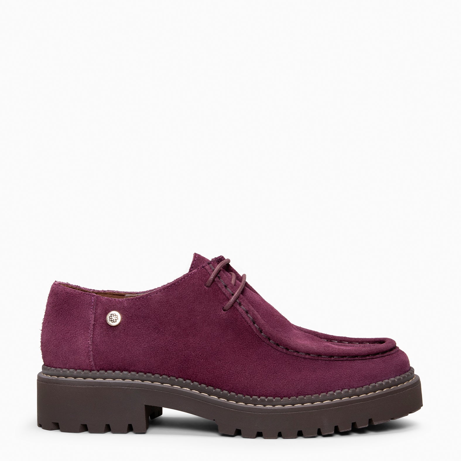 YALE – Mocasín con suela track con cordones BURDEOS