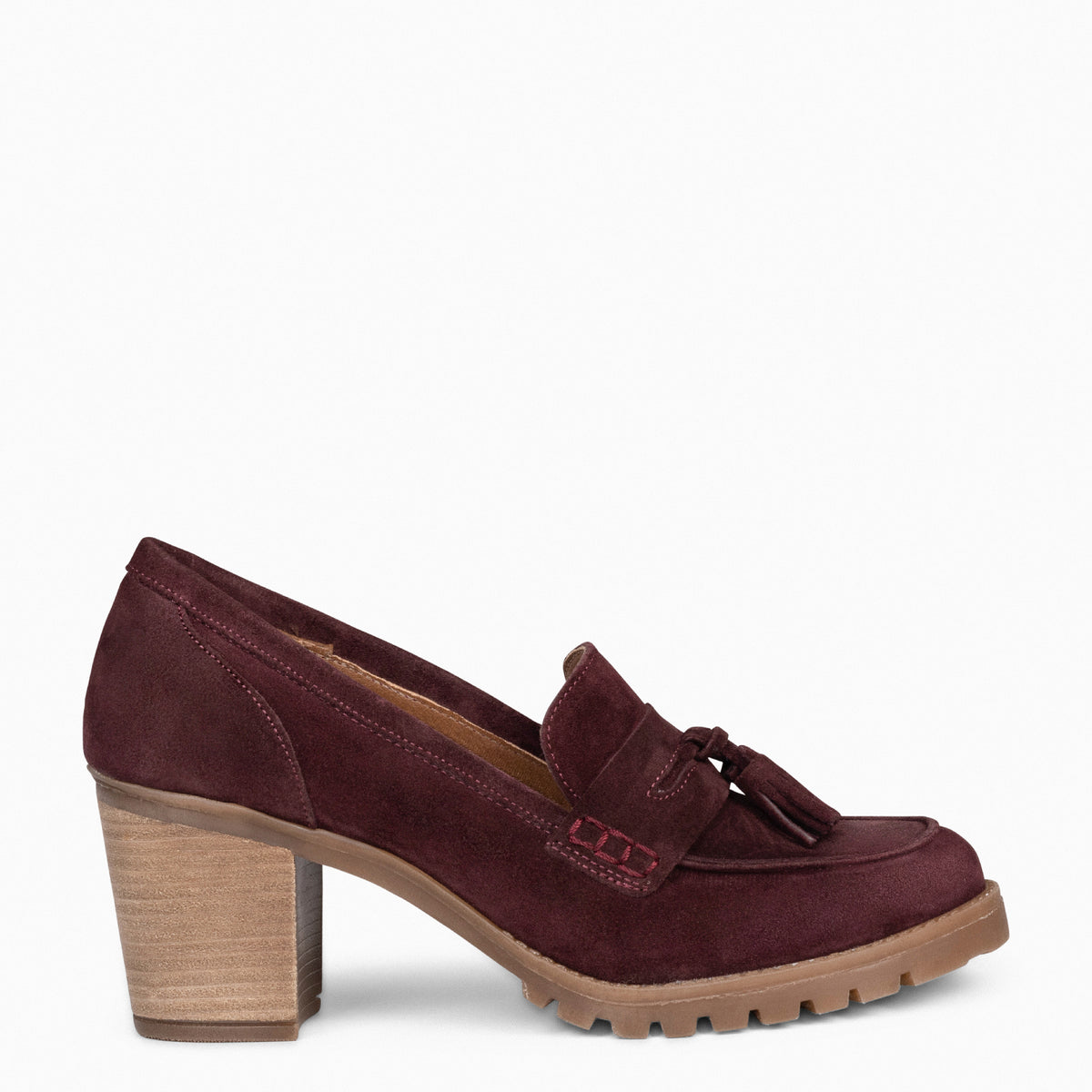 TREND S - Mocasín de serraje con borla BURDEOS
