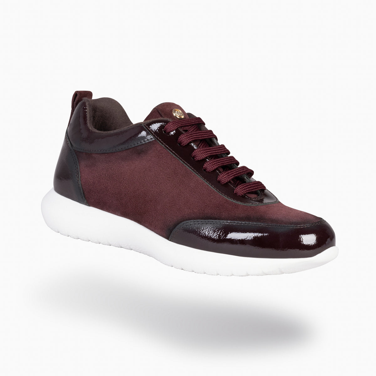 LOIRA - Zapatillas de Serraje BURDEOS con Charol difuminado