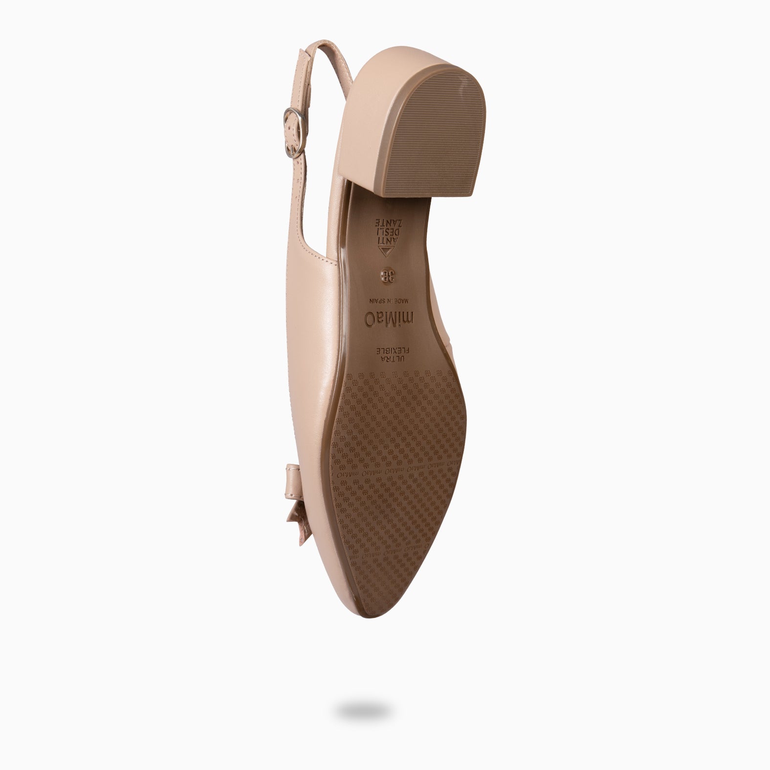 MARTA - ZAPATOS DESTALONADOS CON LAZO CAMEL - miMaO ®